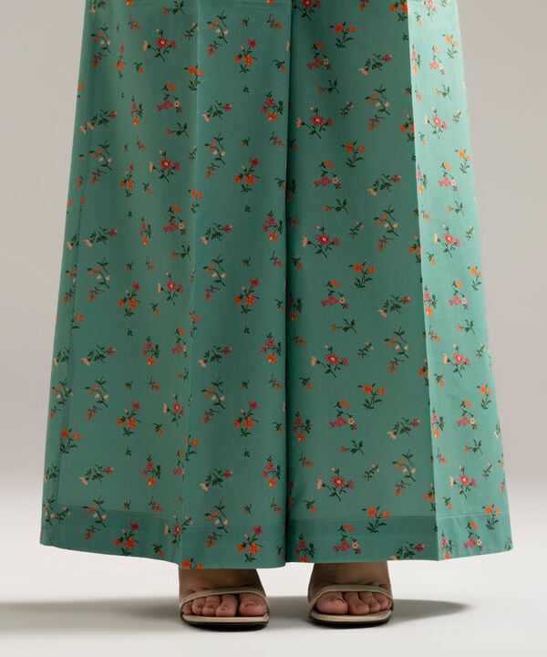 Printed Cambric Flared Pants