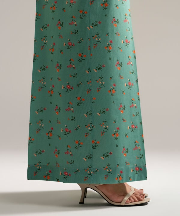 Printed Cambric Flared Pants