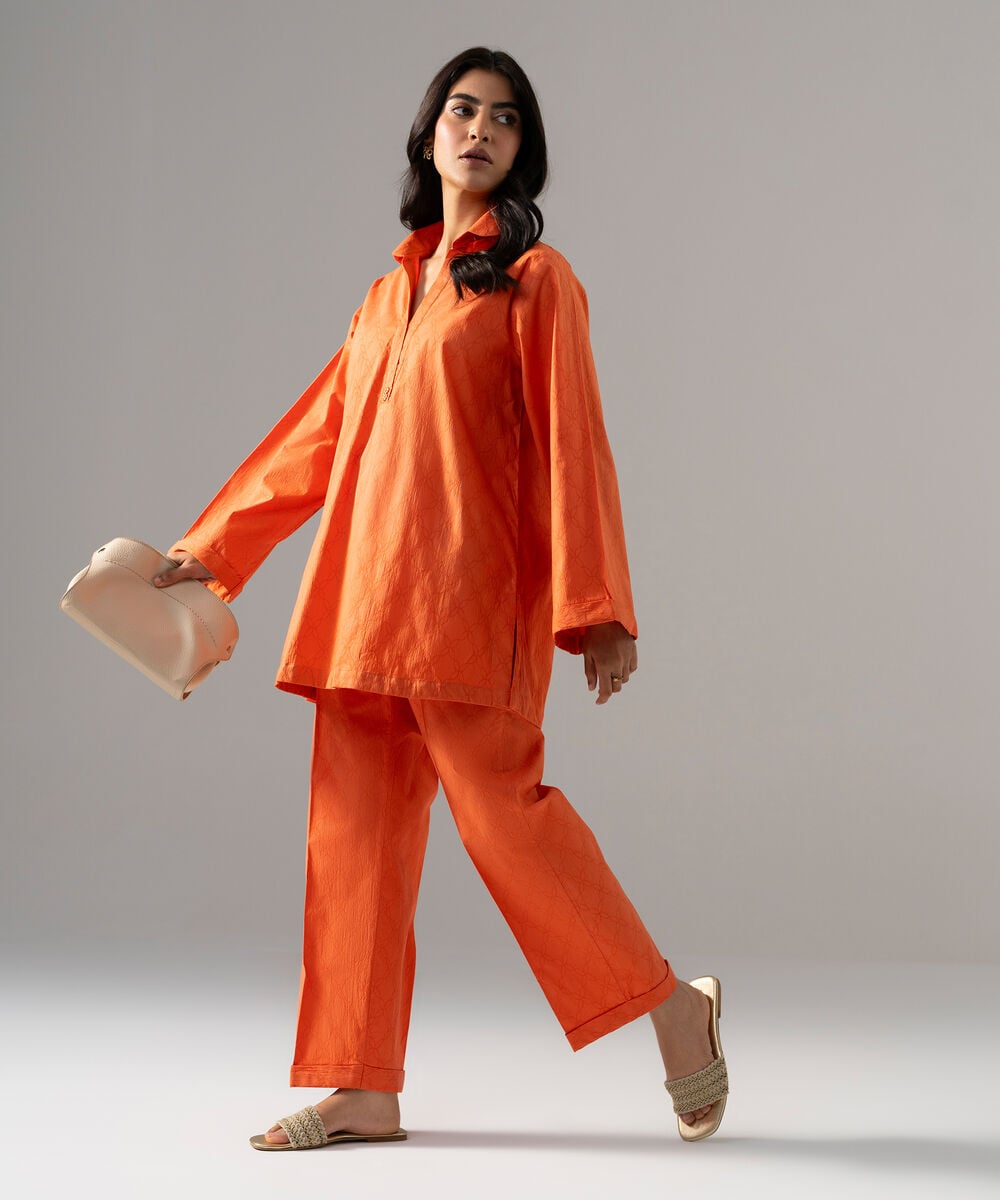 2 Piece - Solid Textured Cotton Suit PBWSCWMRV801
