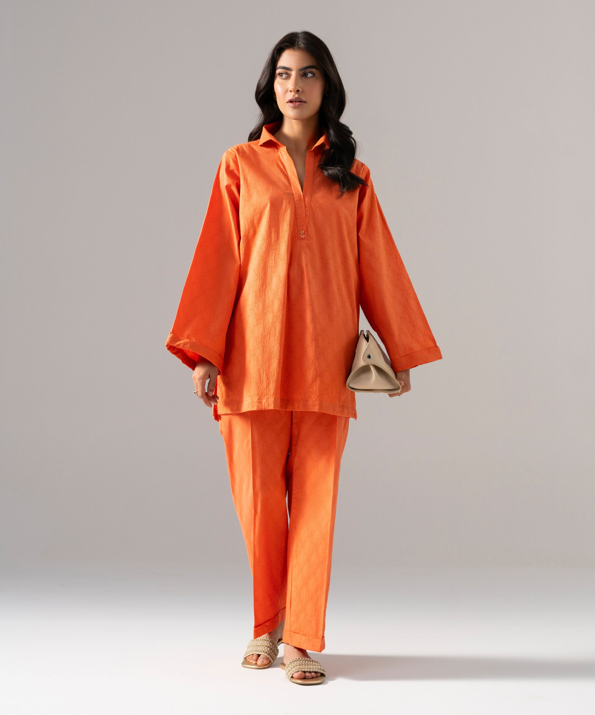 2 Piece - Solid Textured Cotton Suit PBWSCWMRV801