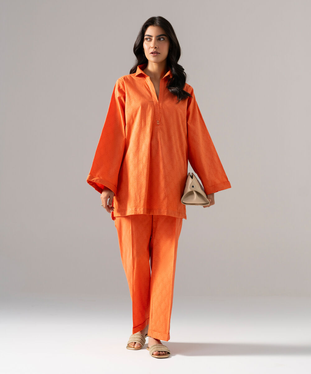 2 Piece - Solid Textured Cotton Suit PBWSCWMRV801