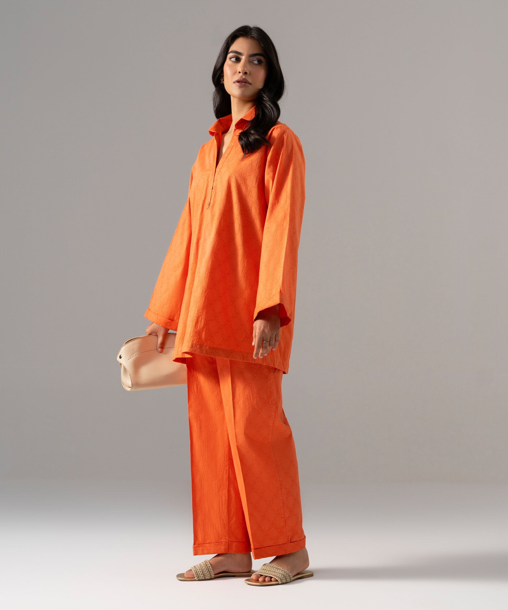 2 Piece - Solid Textured Cotton Suit PBWSCWMRV801