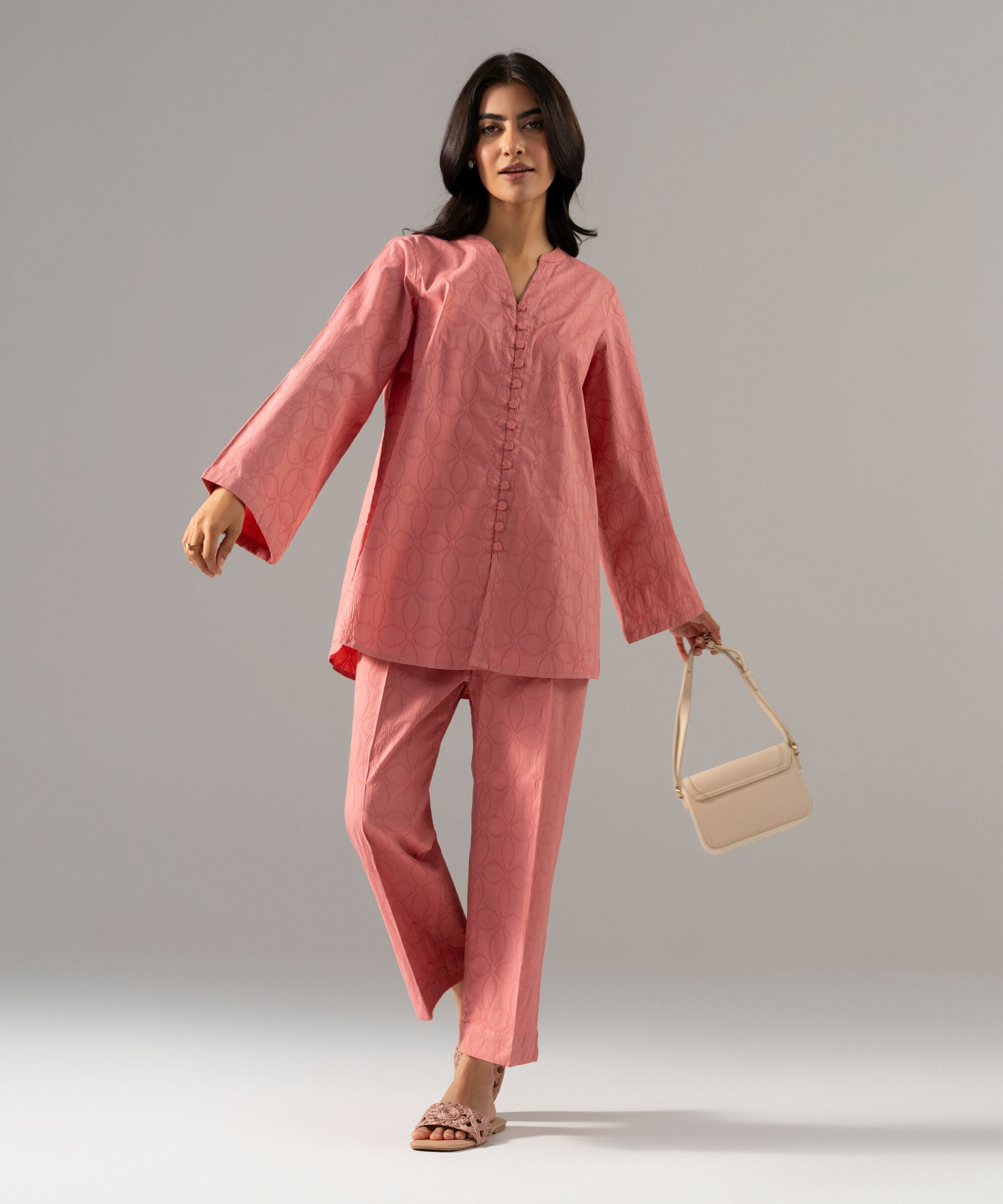 2 Piece - Solid Textured Cotton Suit PBWSCWMRV803