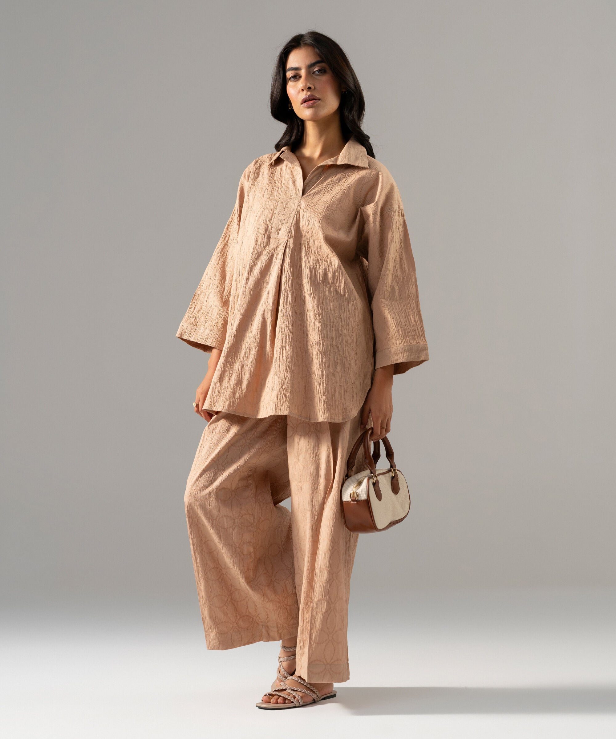 2 Piece - Solid Textured Cotton Suit PBWSCWMRV804