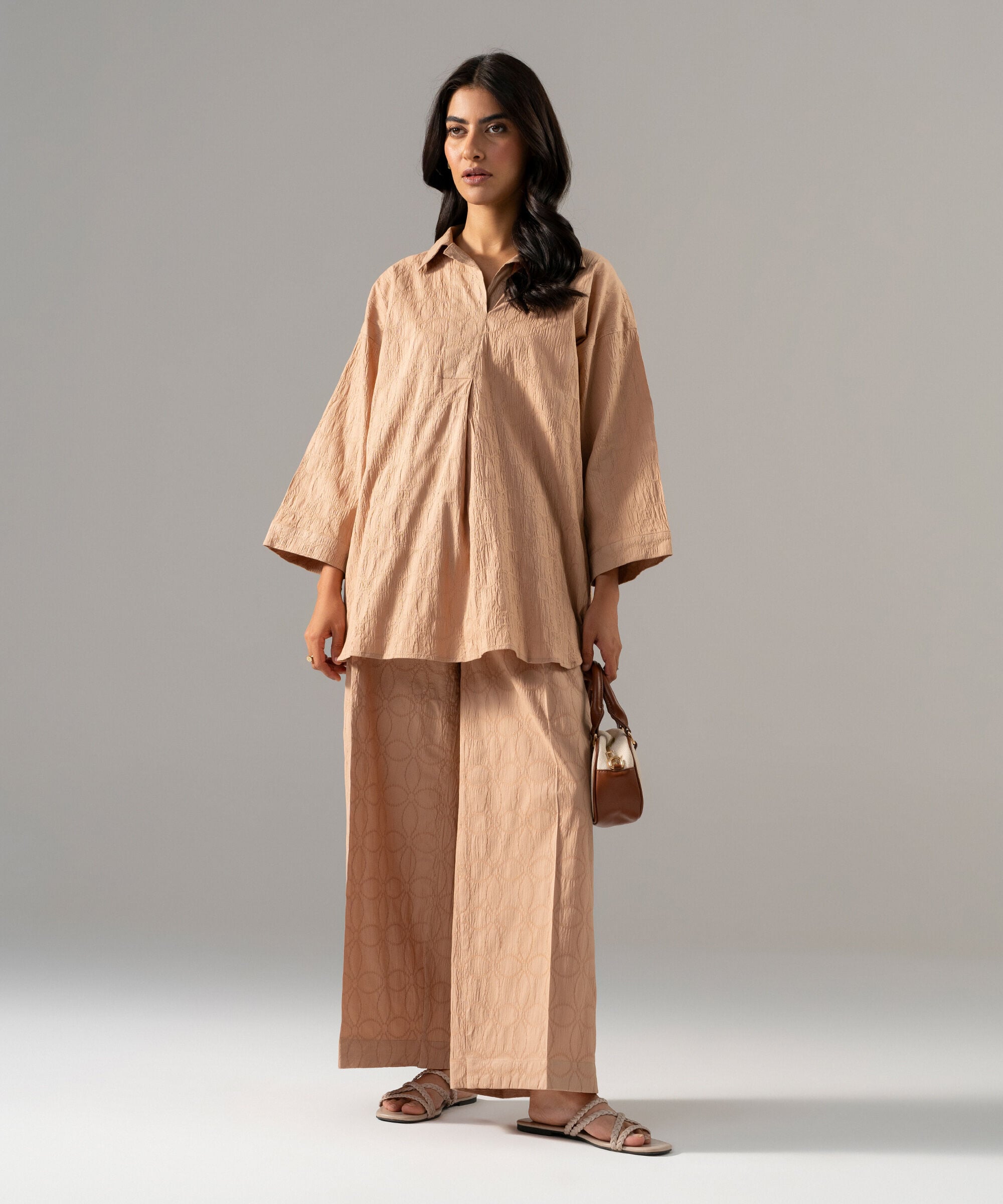 2 Piece - Solid Textured Cotton Suit PBWSCWMRV804