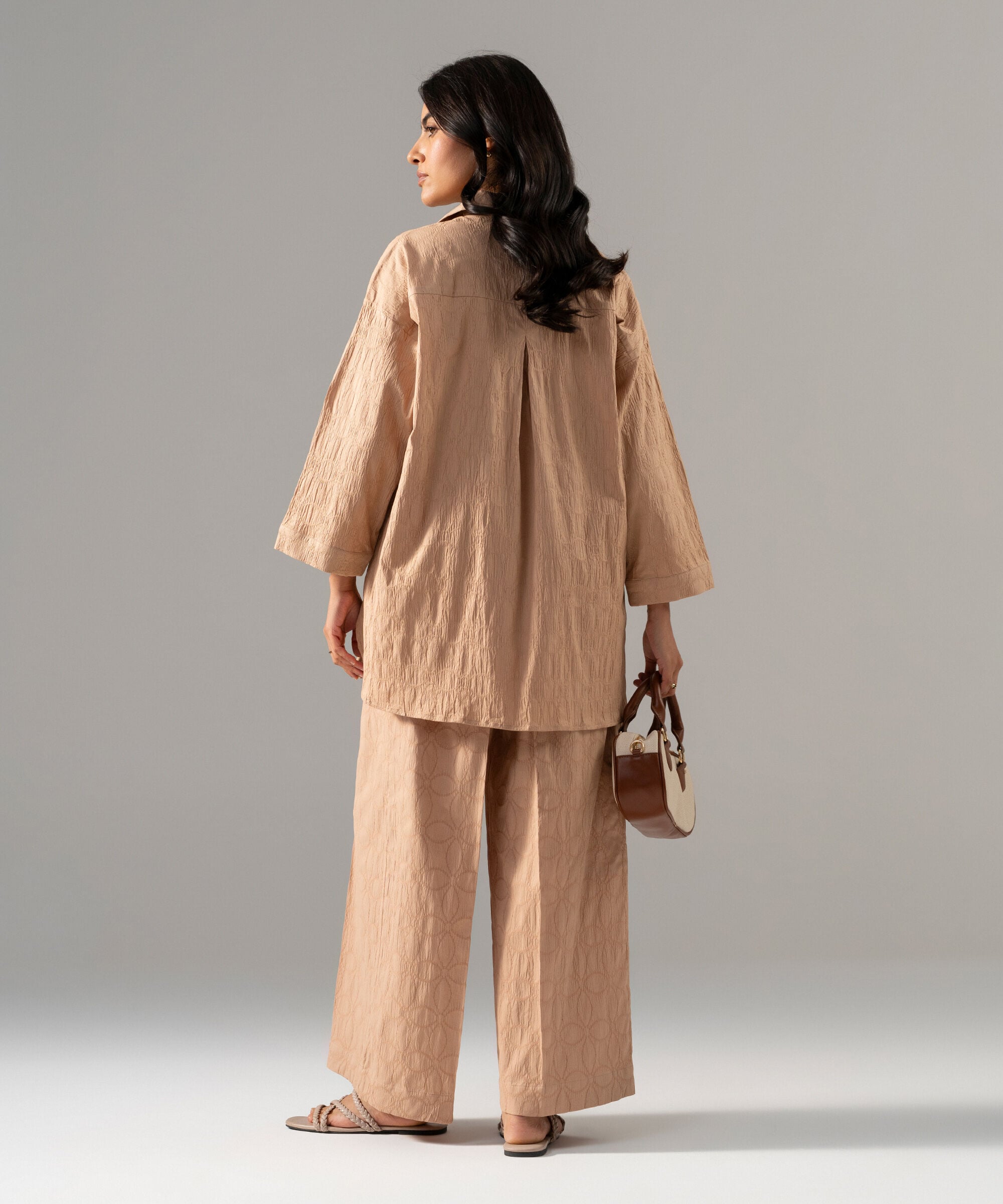 2 Piece - Solid Textured Cotton Suit PBWSCWMRV804