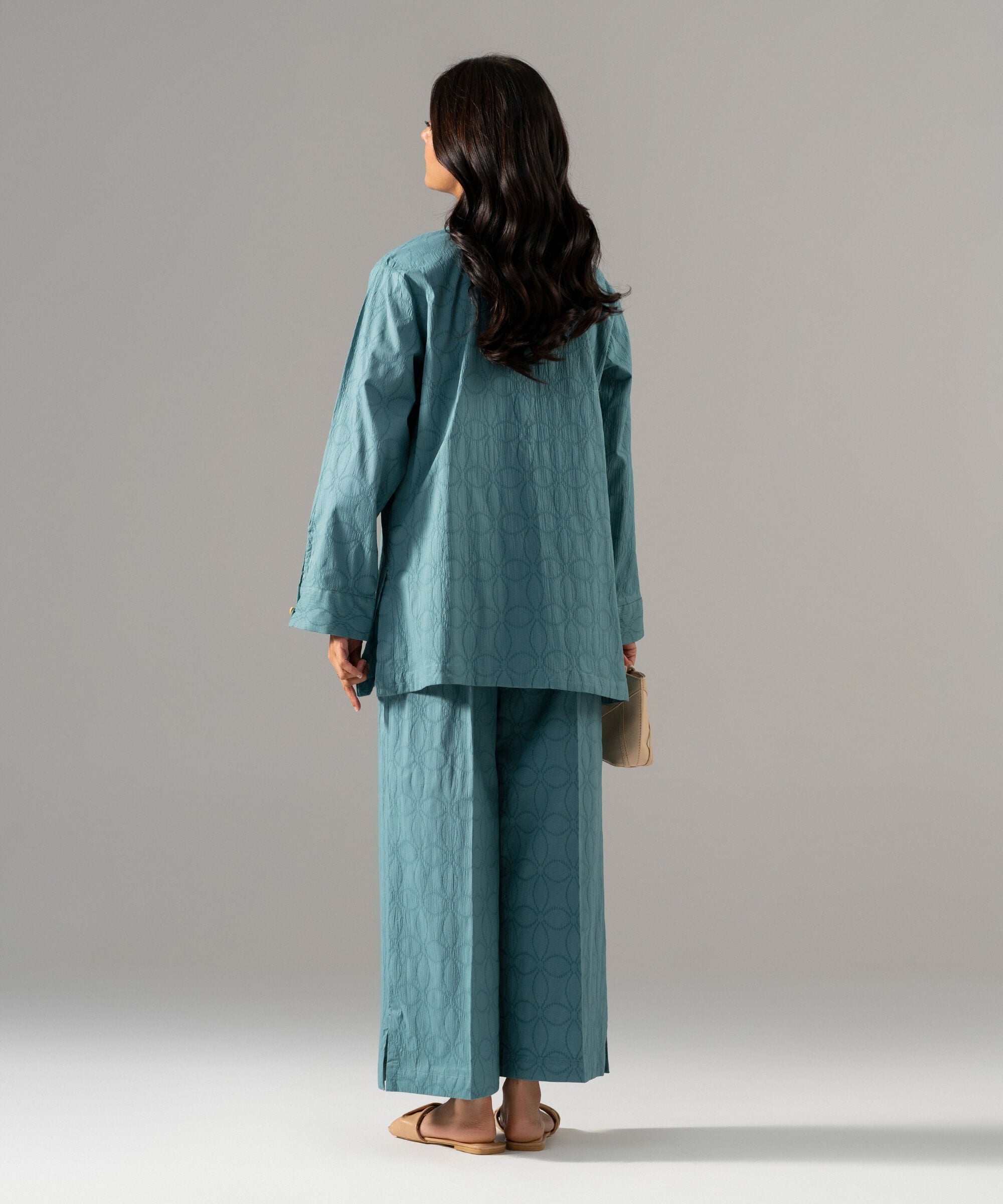 2 Piece - Solid Textured Cotton Suit PBWSCWMRV805