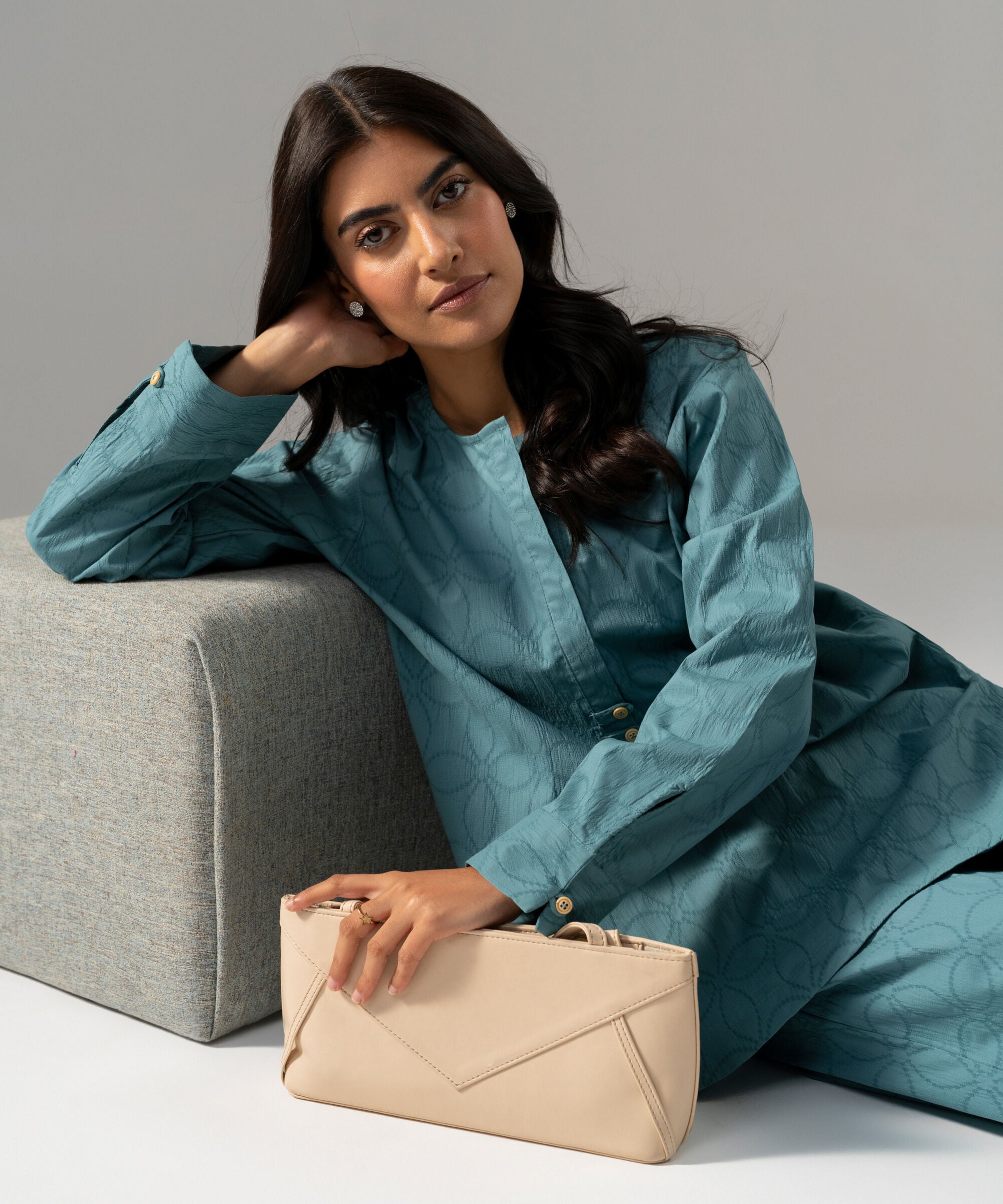 2 Piece - Solid Textured Cotton Suit PBWSCWMRV805