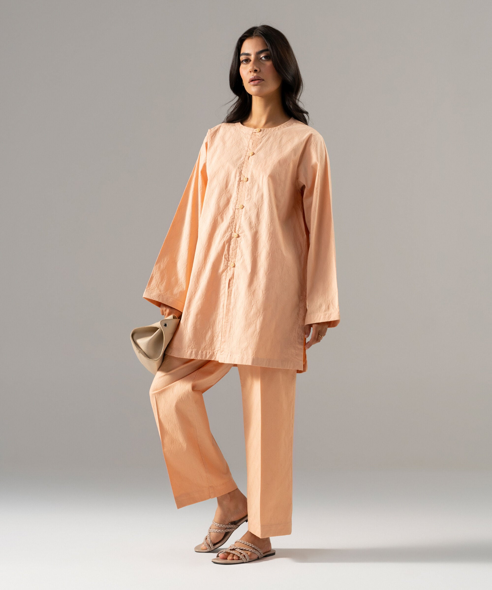 2 Piece - Solid Textured Cotton Suit PBWSCWMRV806