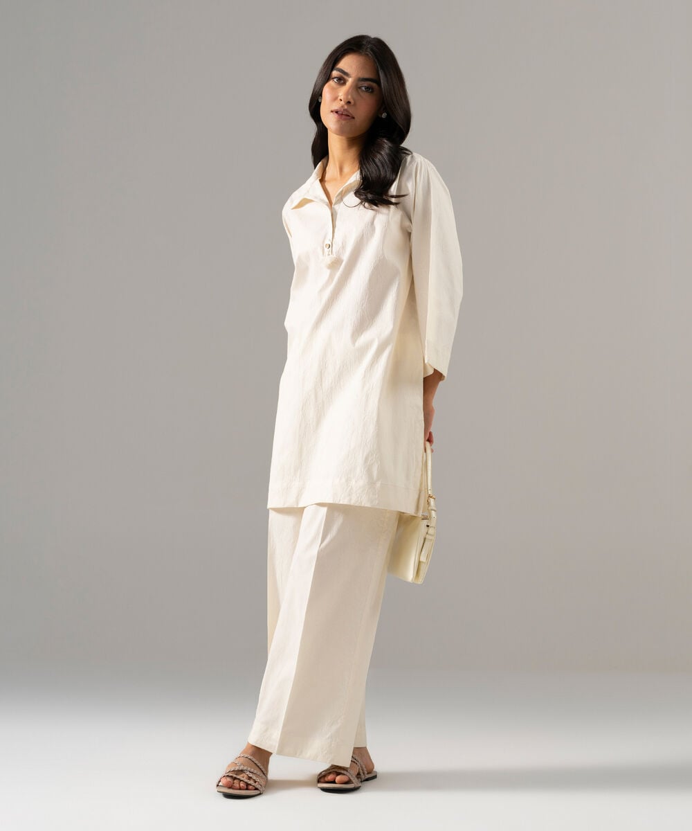 2 Piece - Solid Textured Cotton Suit PBWSCWMRV807