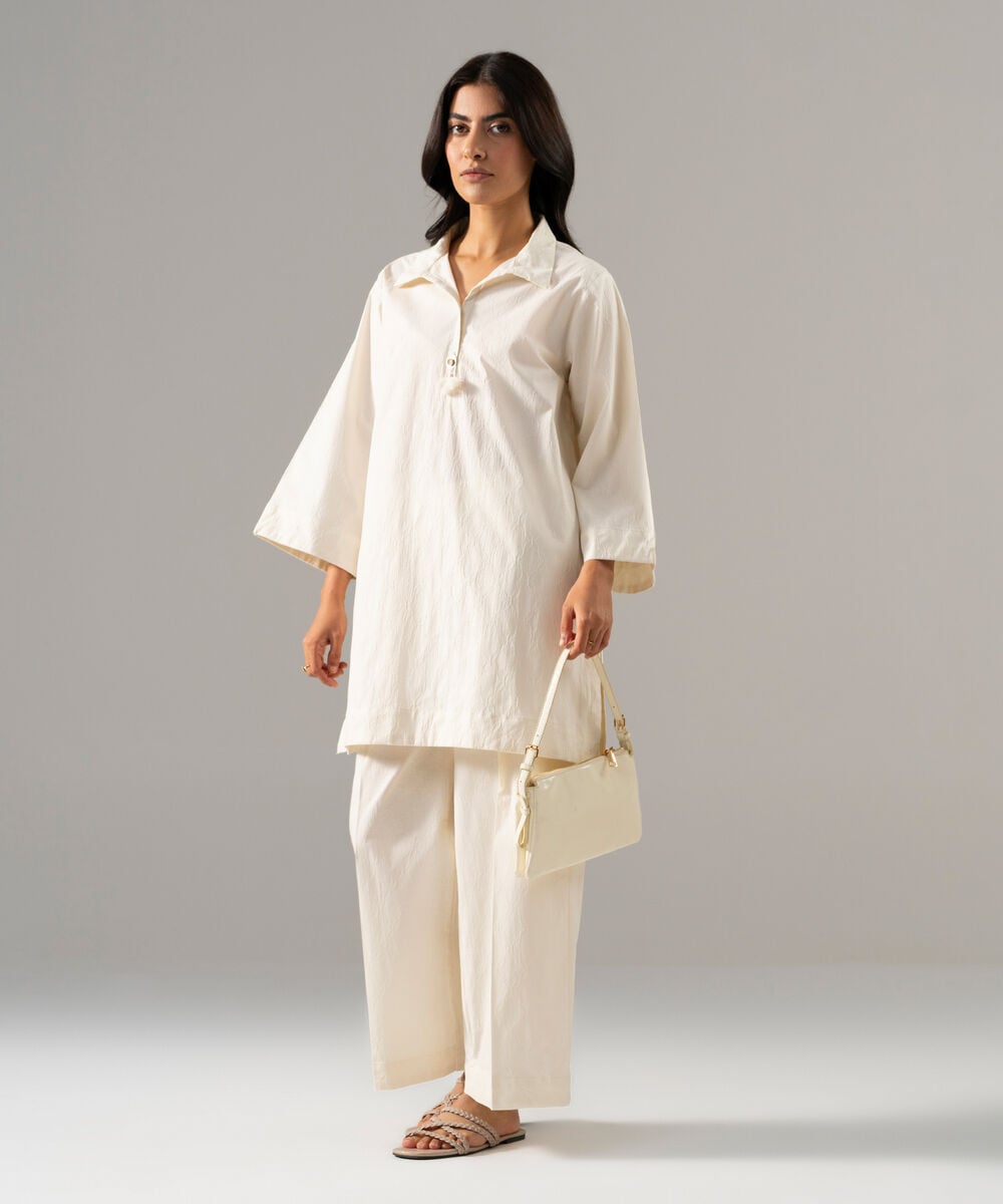 2 Piece - Solid Textured Cotton Suit PBWSCWMRV807