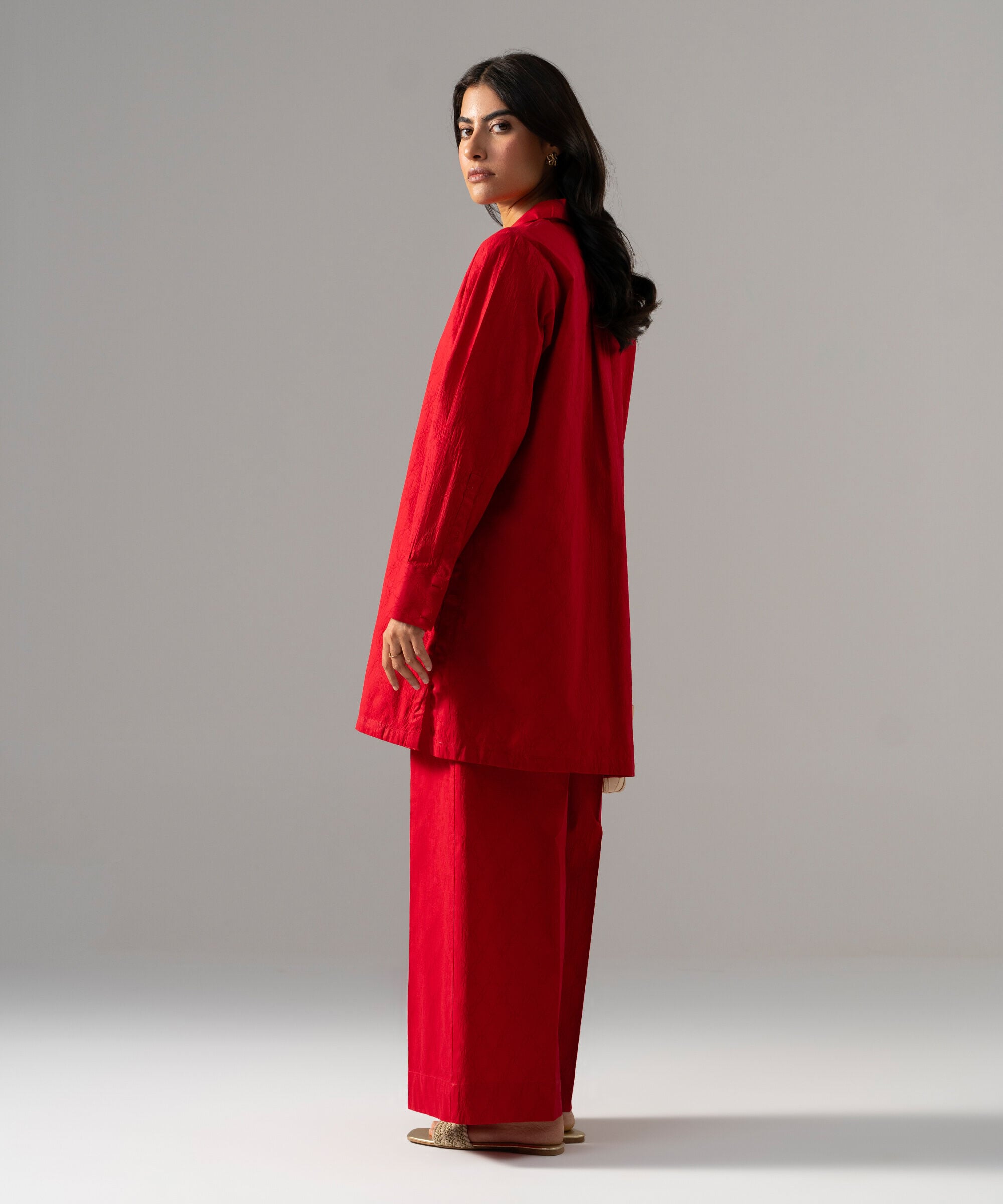 2 Piece - Solid Textured Cotton Suit PBWSCWMRV808