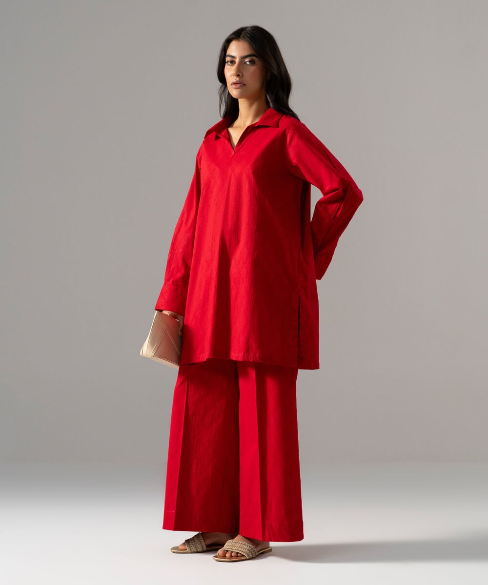 2 Piece - Solid Textured Cotton Suit PBWSCWMRV808