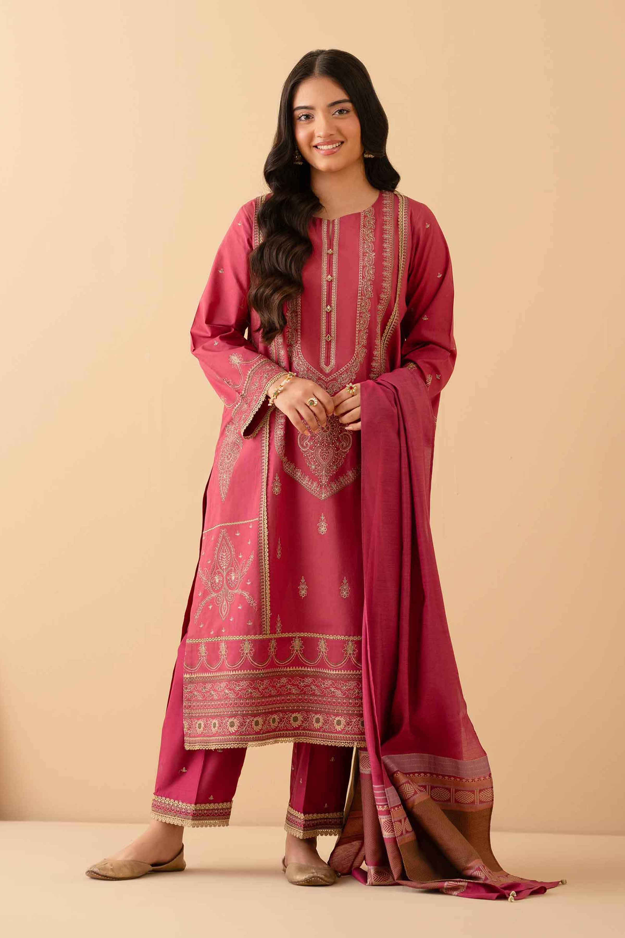 3 Piece - Embroidered Suit - PE25-232