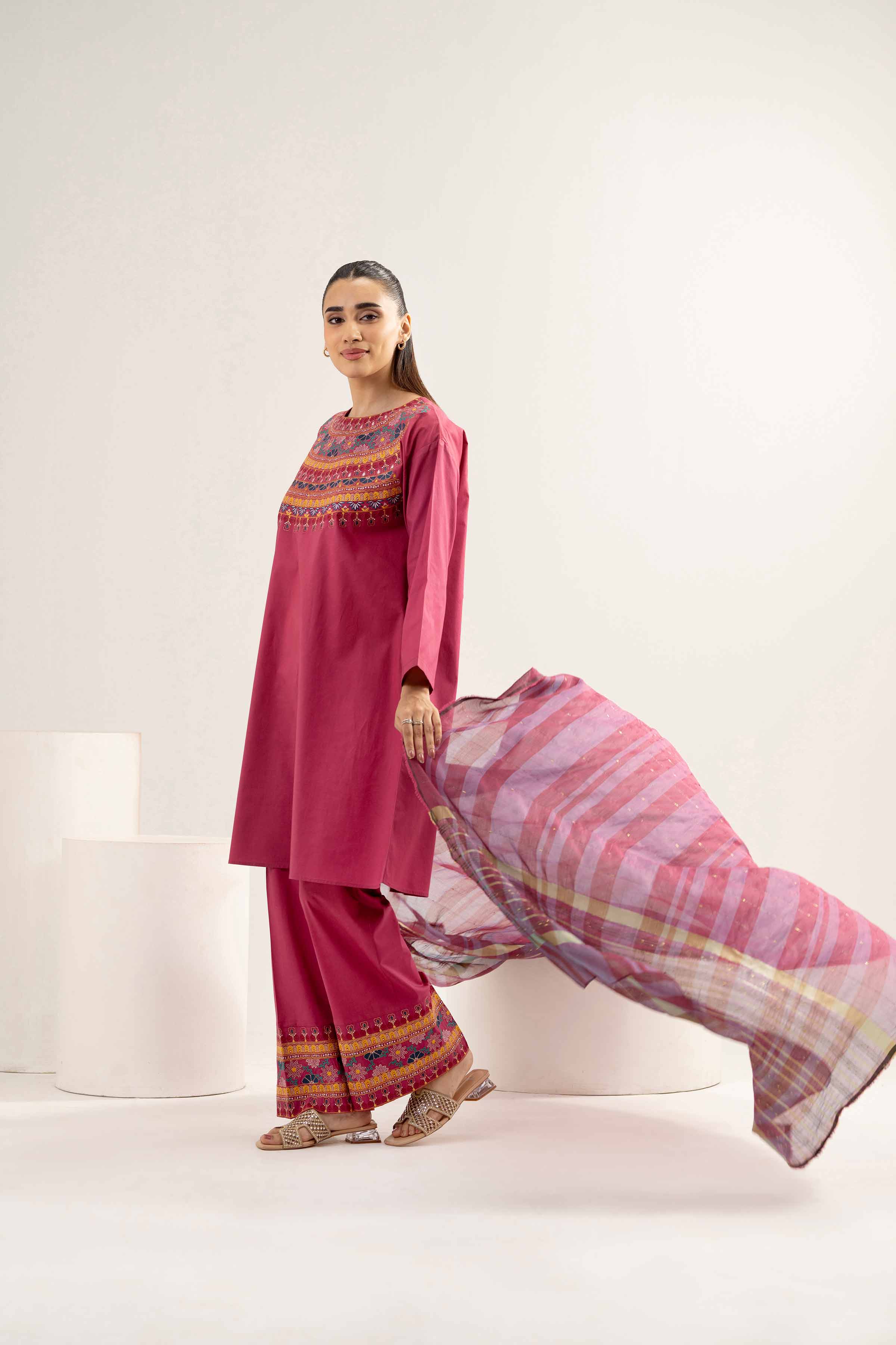 3 Piece - Embroidered Suit - PE25-470