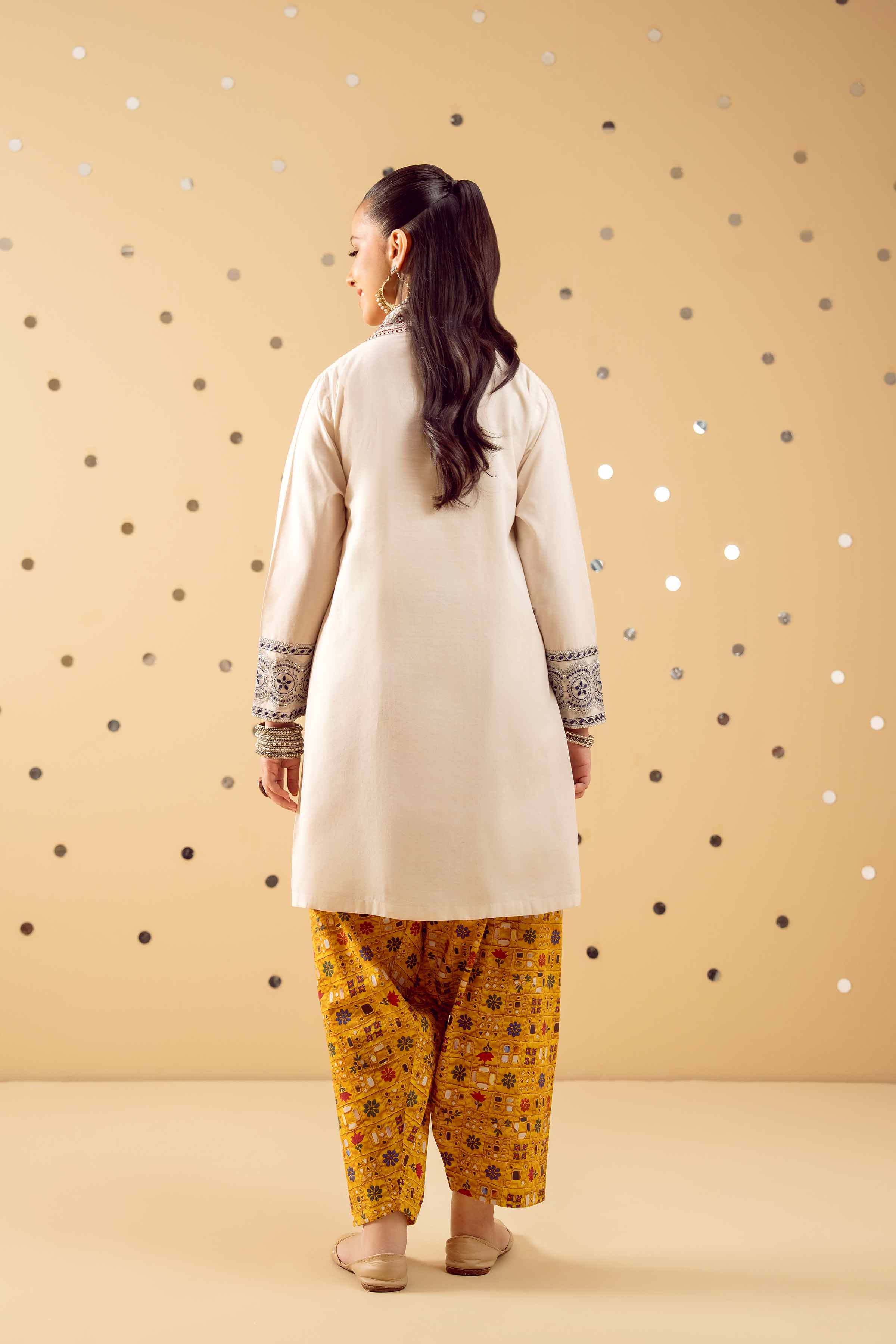 2 Piece - Printed Embroidered Suit - PE25-521