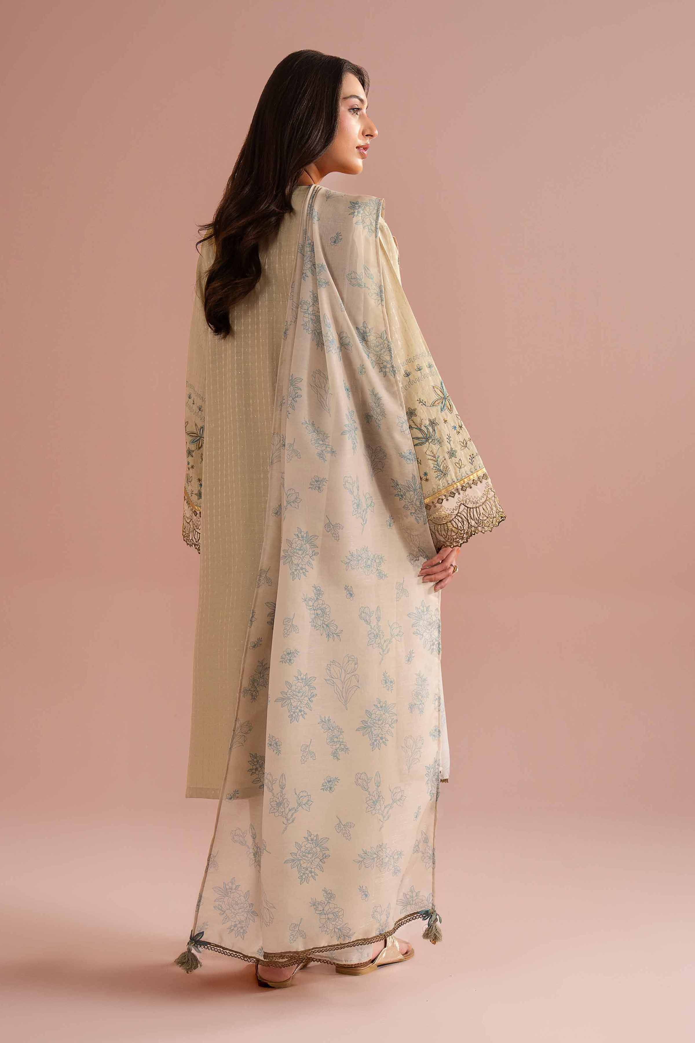 3 Piece - Printed Embroidered Suit - PE26-115