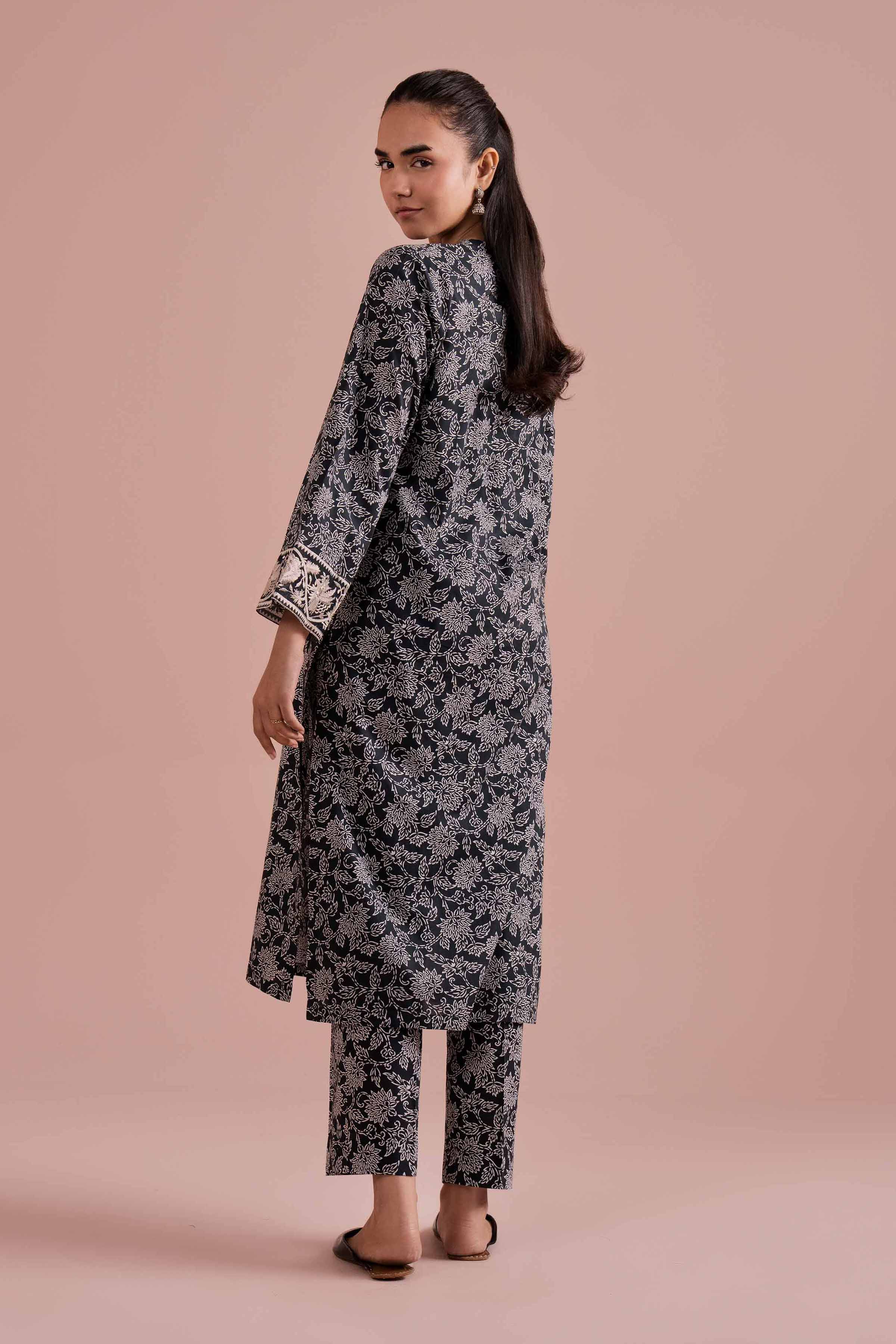 2 Piece - Printed Embroidered Suit - PE26-198