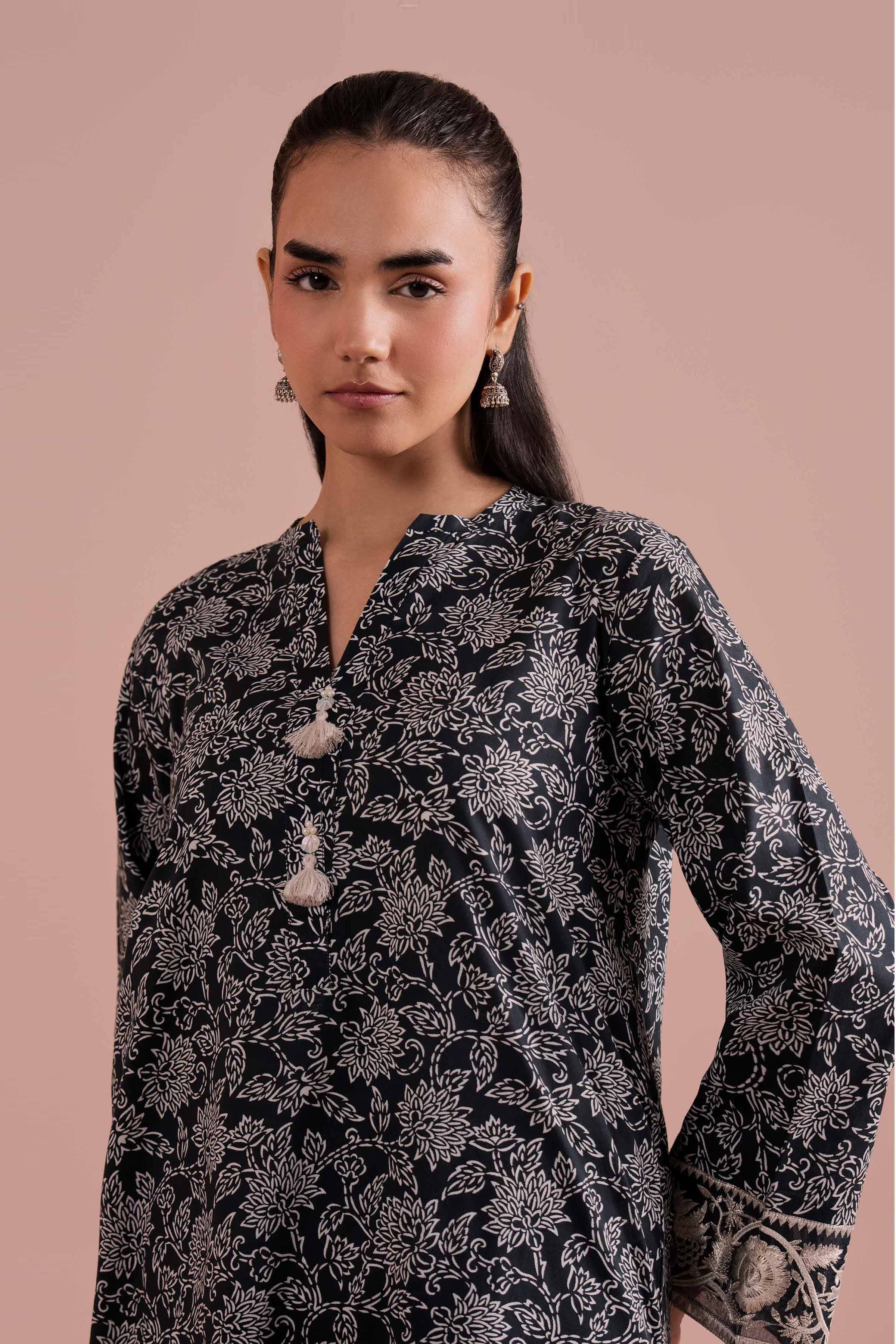 2 Piece - Printed Embroidered Suit - PE26-198