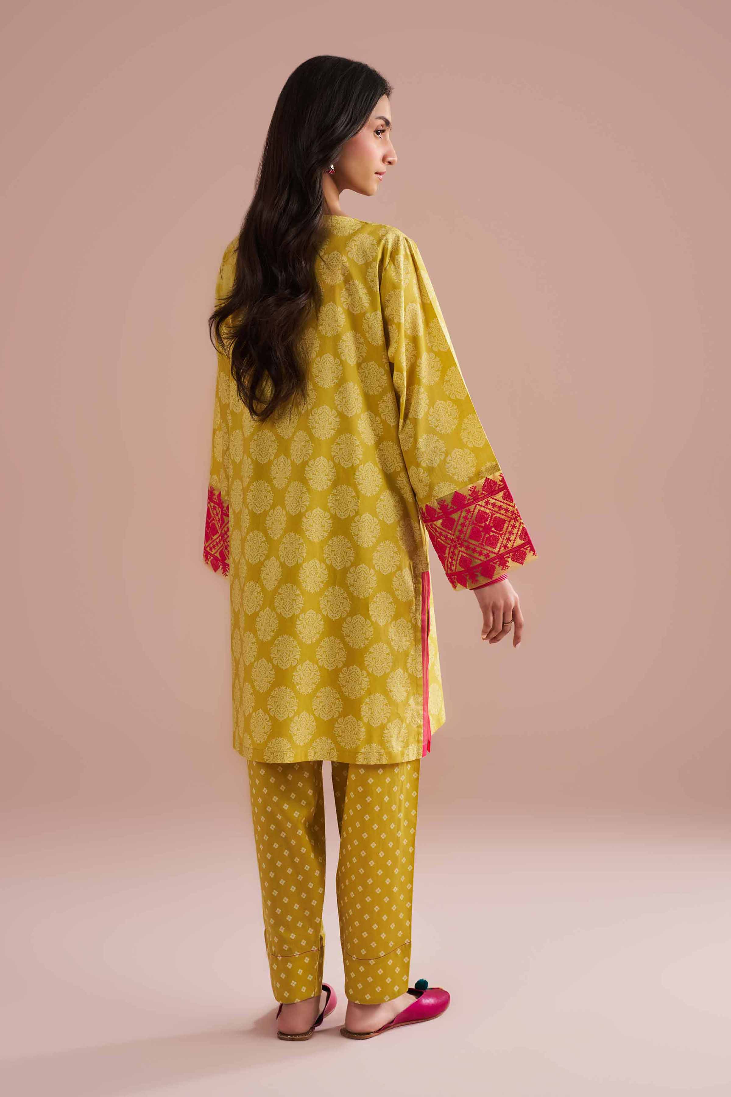 2 Piece - Printed Embroidered Suit - PE26-208