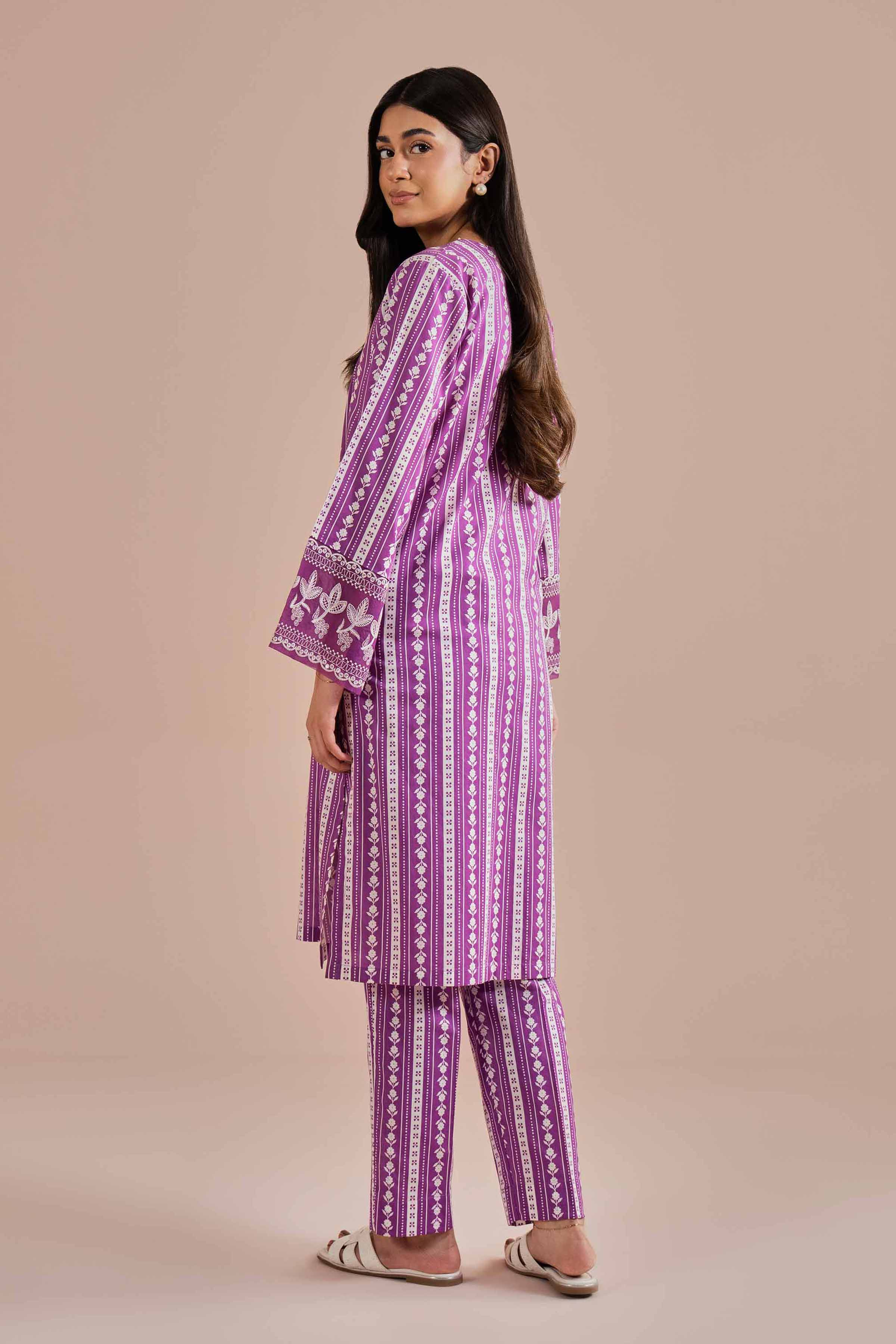 2 Piece - Printed Embroidered Suit - PE26-209