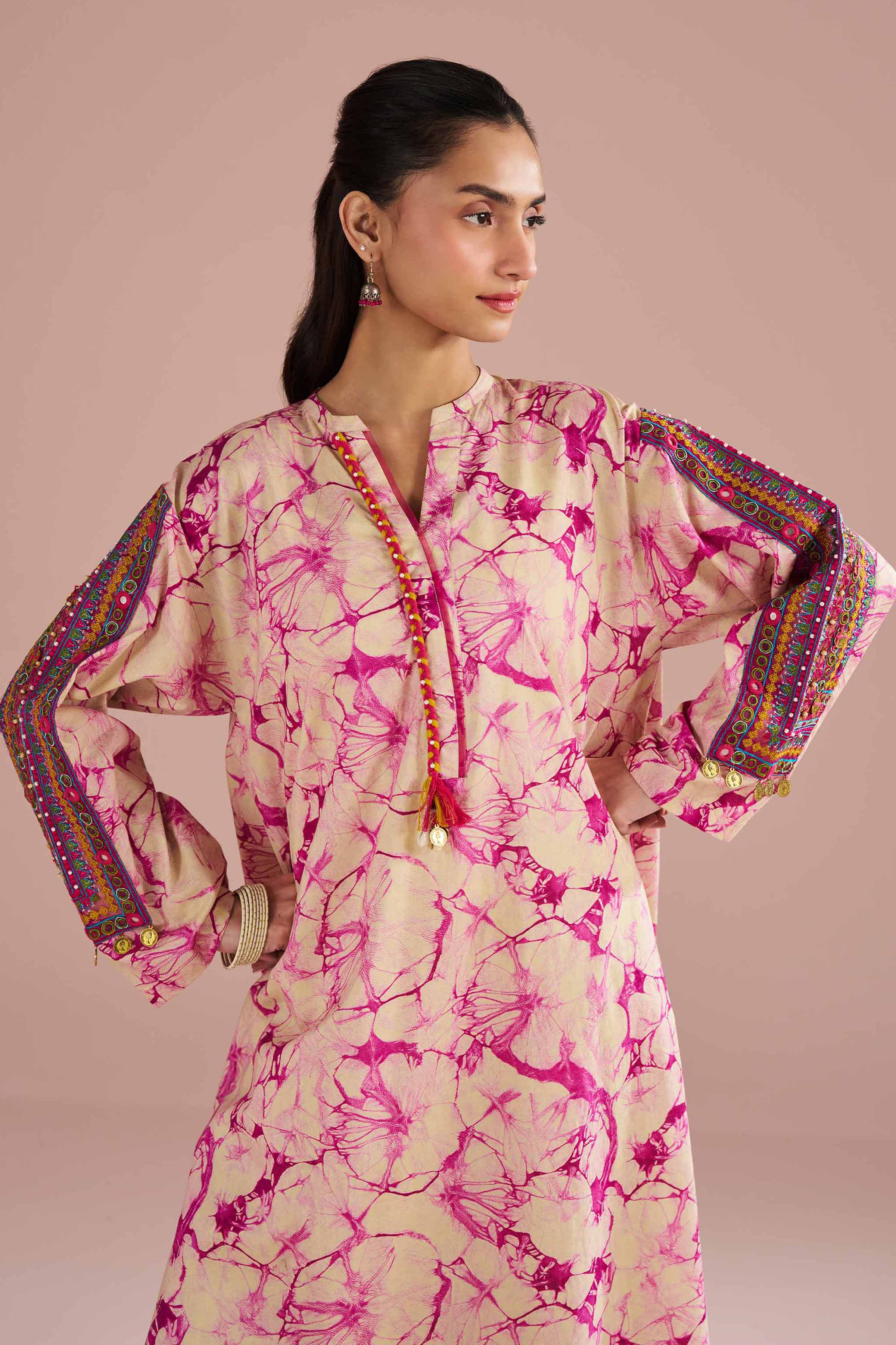 2 Piece - Printed Embroidered Suit - PE26-253