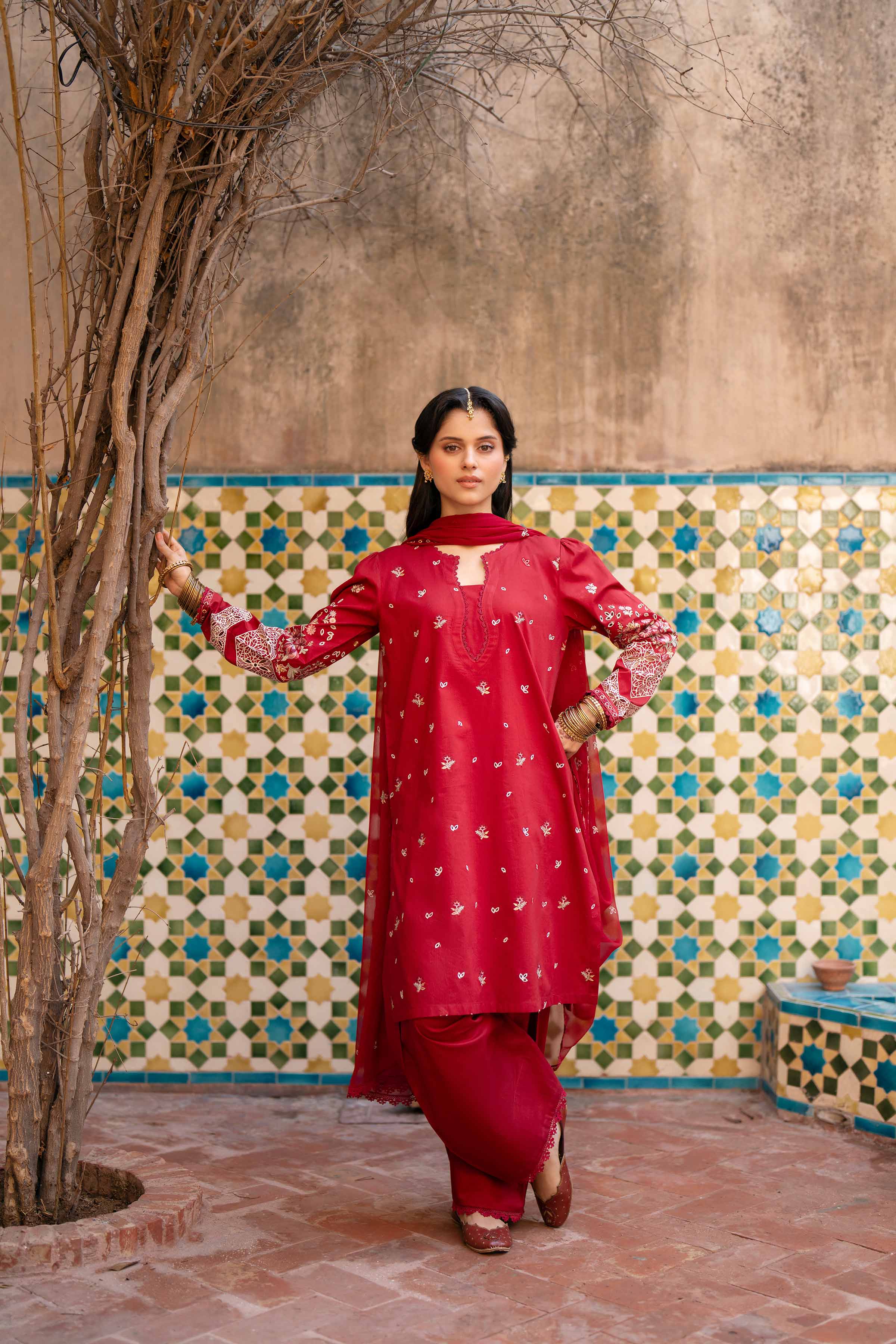 3 Piece - Embroidered Suit - PE26-293