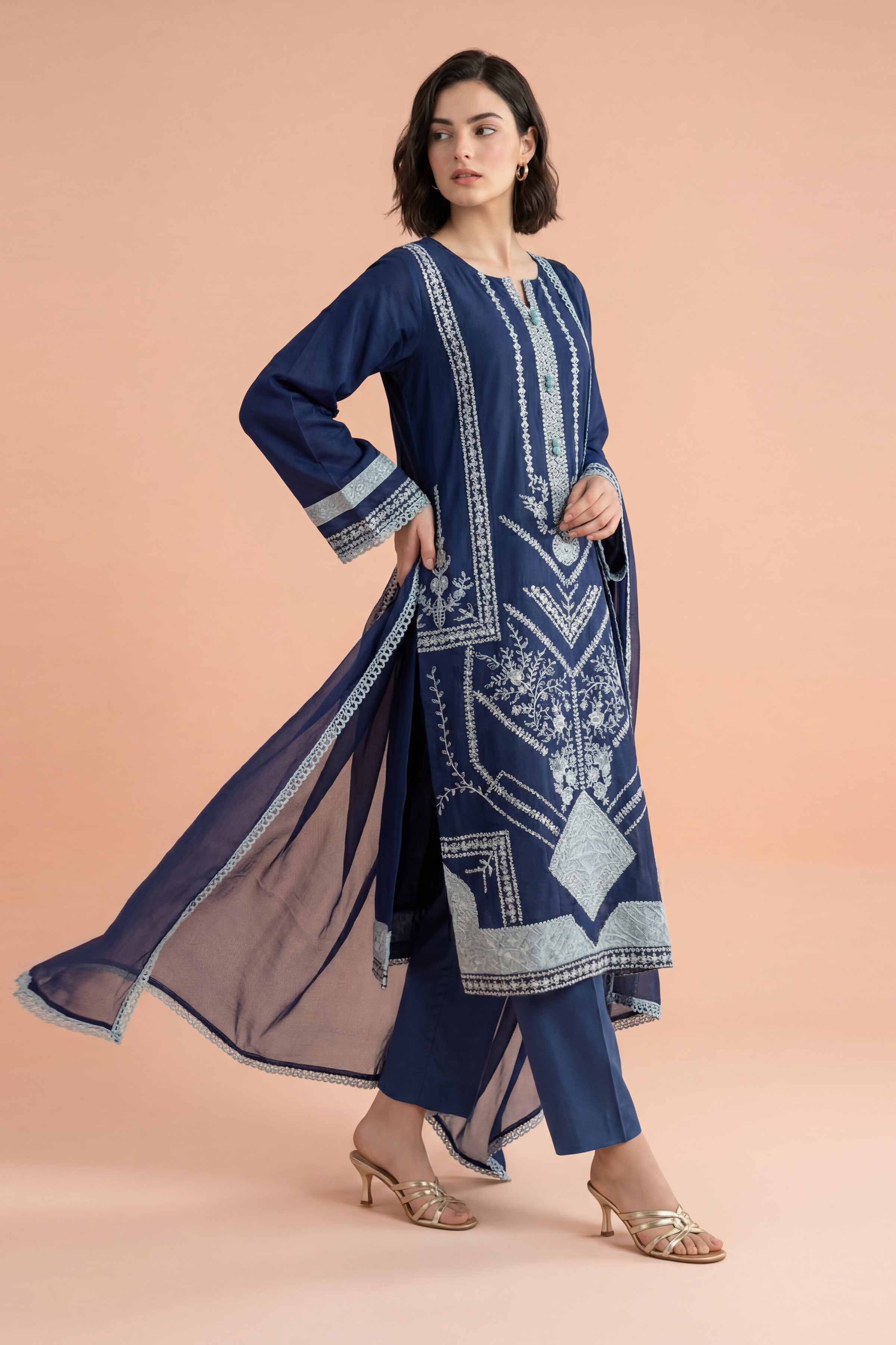 3 Piece - Embroidered Suit - PE26-299