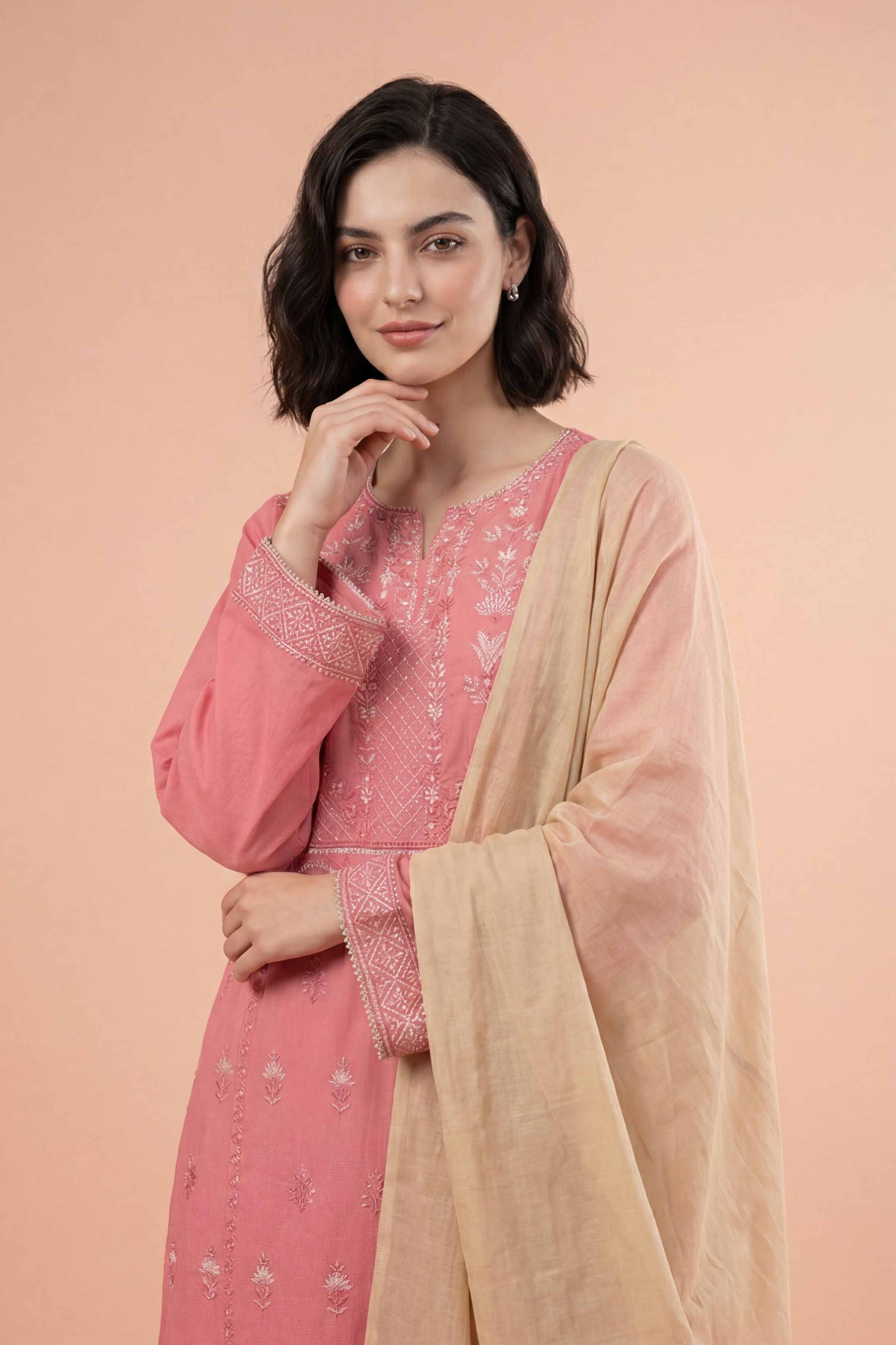 3 Piece - Embroidered Suit - PE26-312