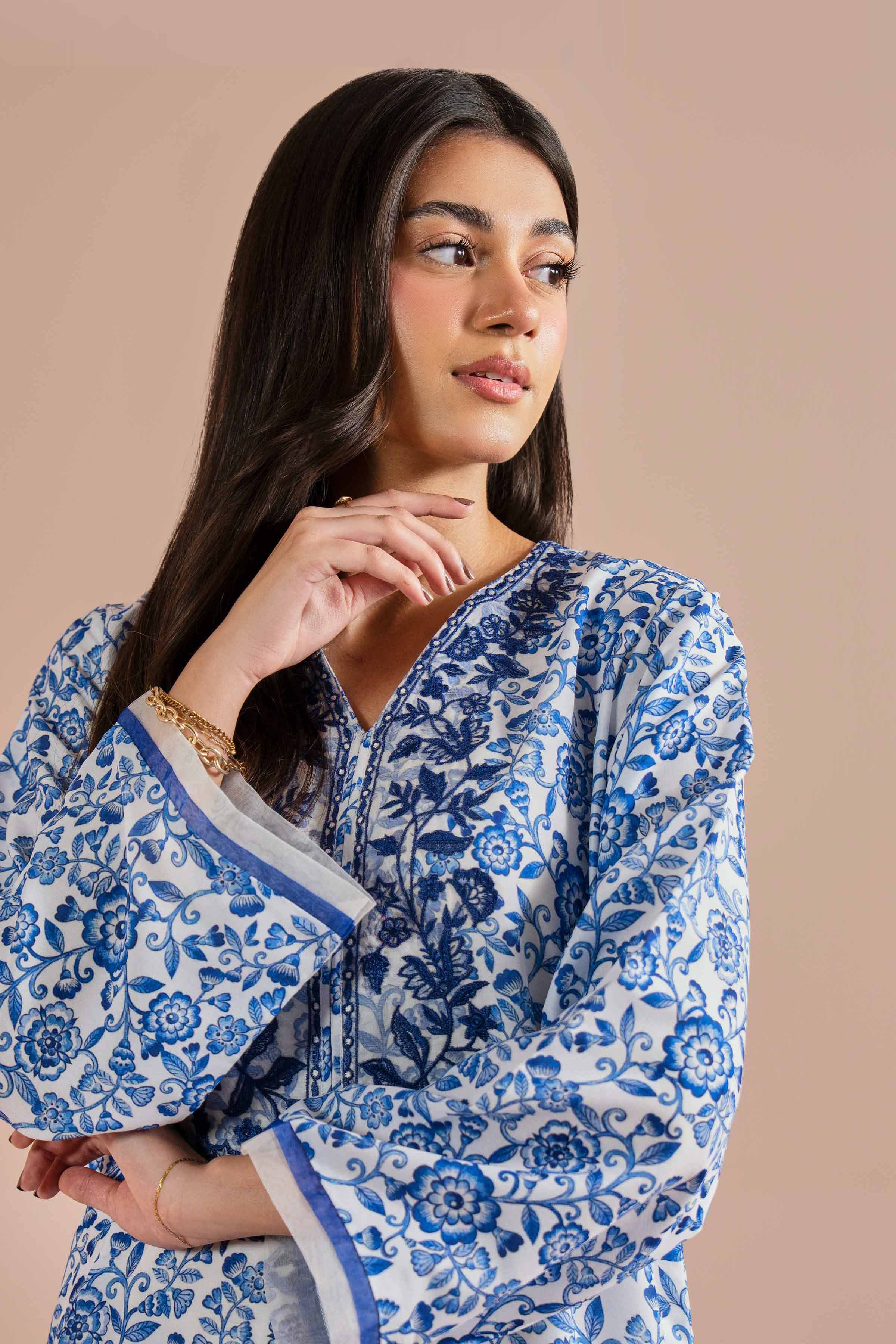 2 Piece - Printed Embroidered Suit - PE26-32