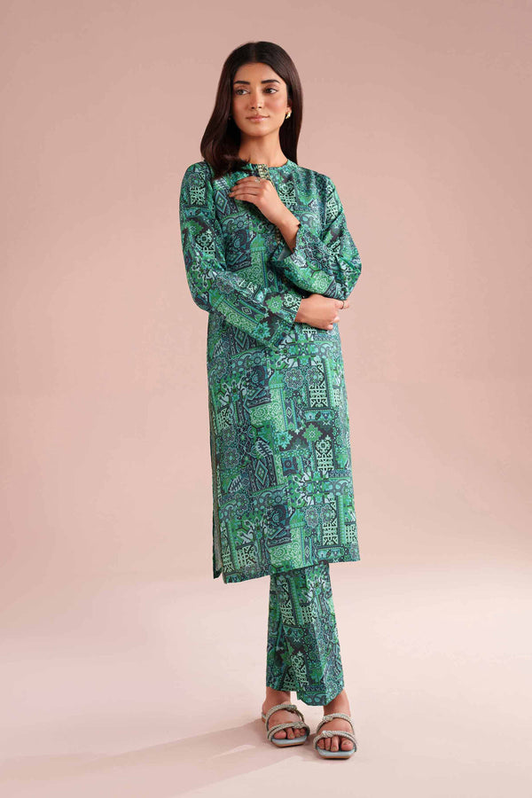2 Piece - Printed Embroidered Suit - PE26-35