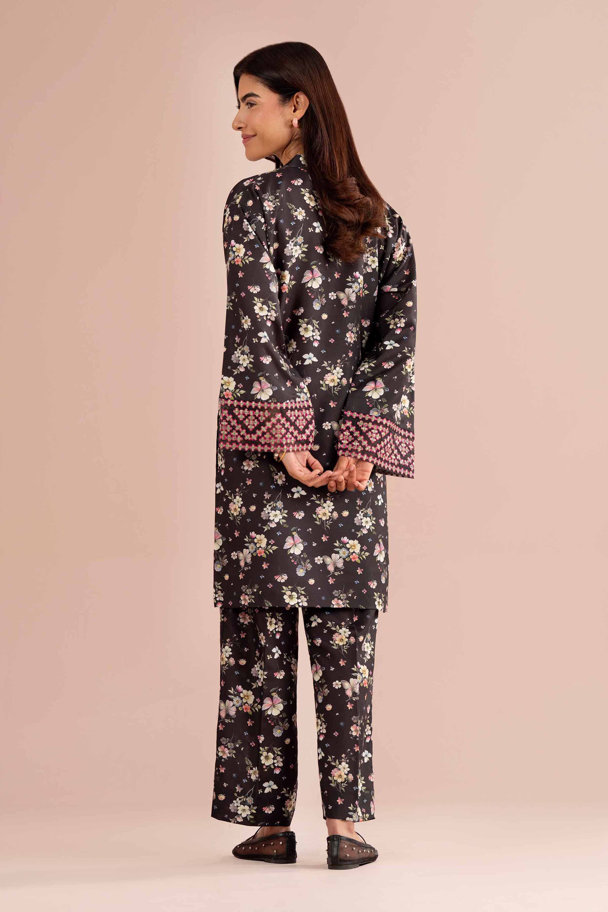 2 Piece - Printed Embroidered Suit - PE26-414