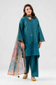 3 Piece - Printed Embroidered Suit - PE26-509