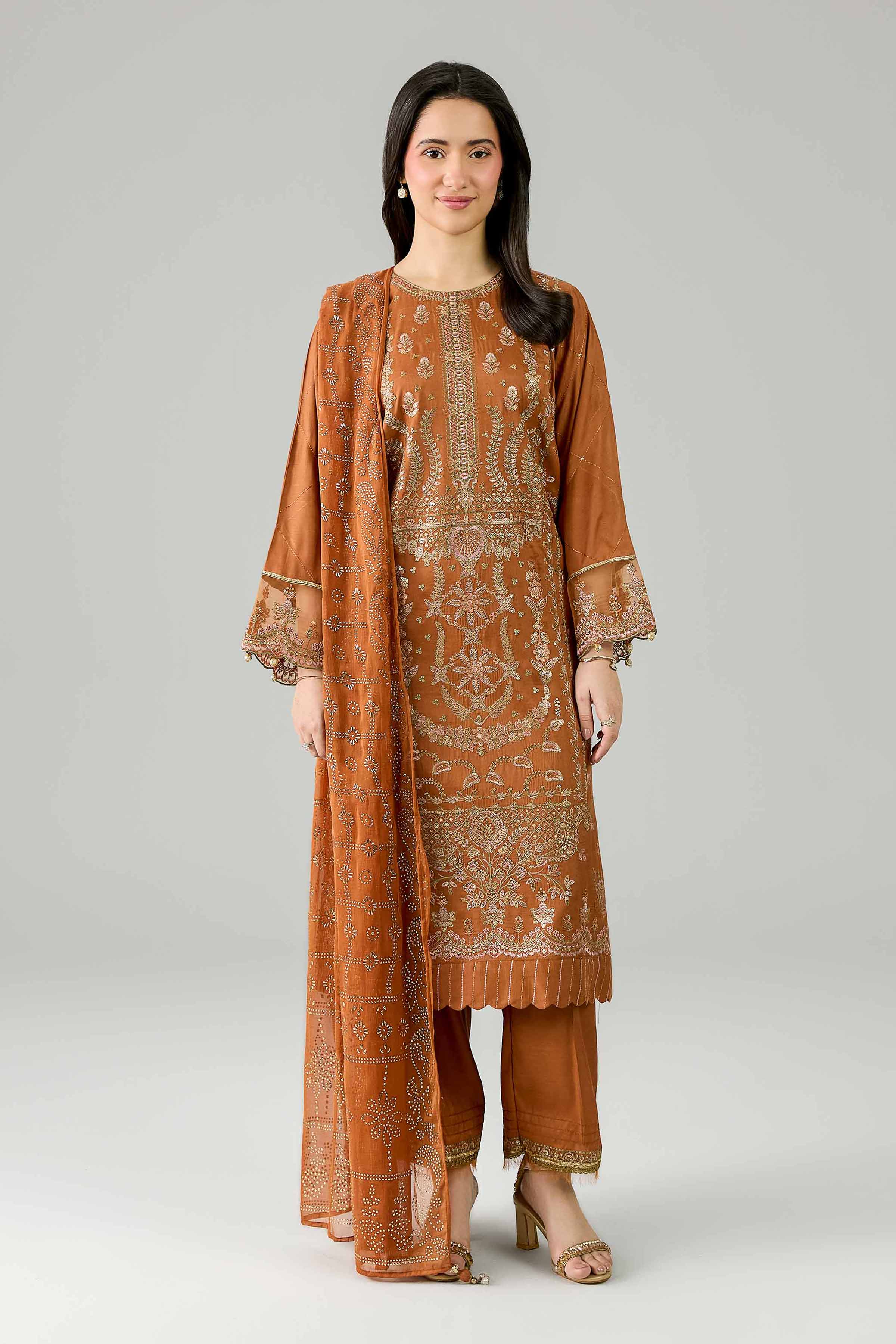 3 Piece - Embroidered Suit - PE26-597