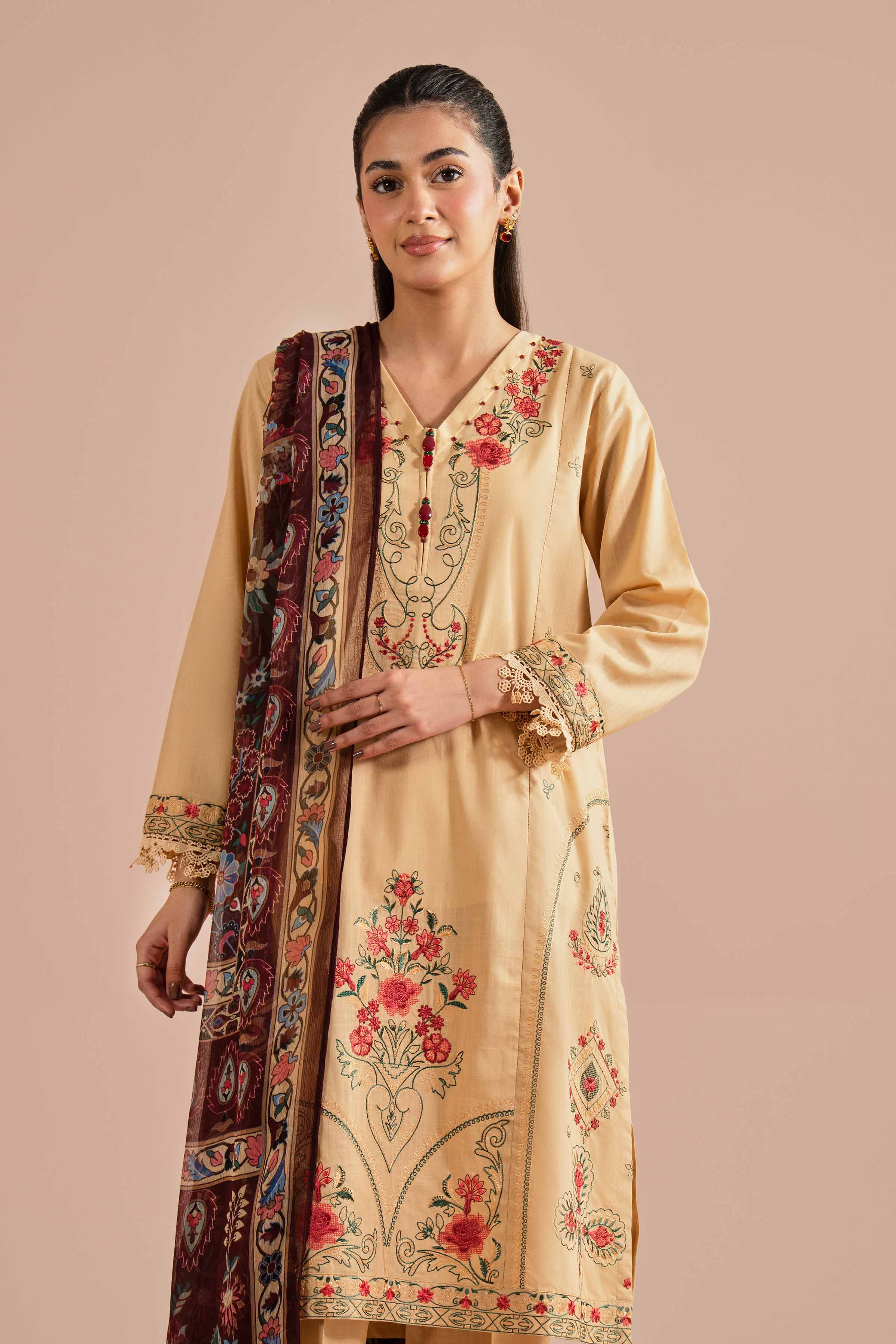 3 Piece - Embroidered Suit - PE26-67