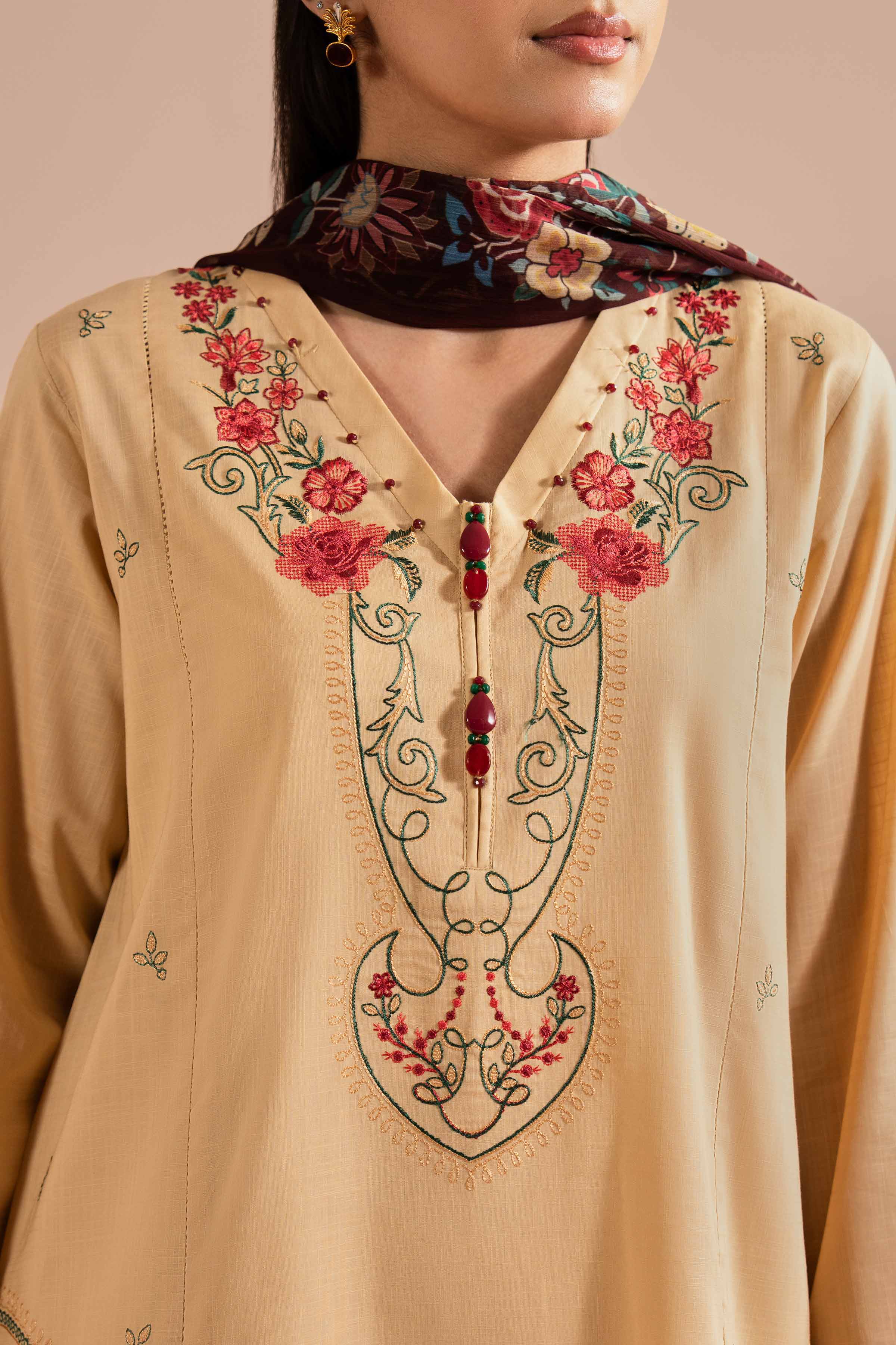 3 Piece - Embroidered Suit - PE26-67