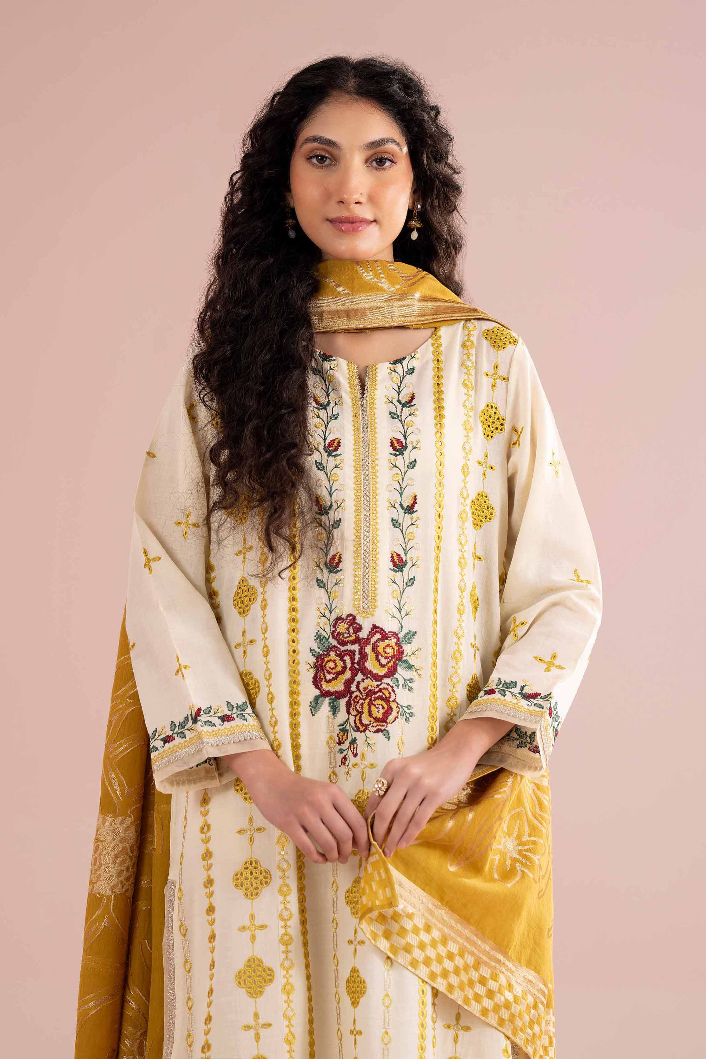 3 Piece - Embroidered Suit - PE26-75
