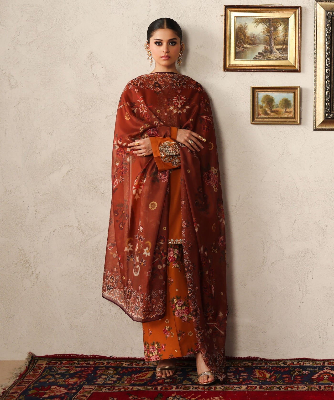 Printed Dupatta PE6SCHMV703D Sapphire PK