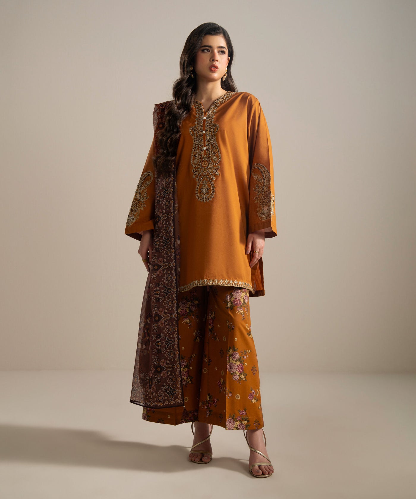 Printed Dupatta PE6SCHMV703D Sapphire PK