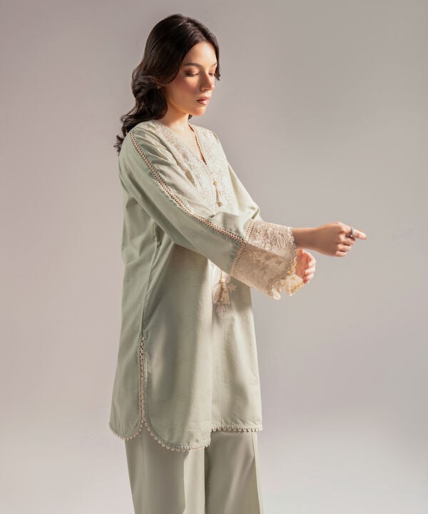 2 Piece - Embroidered Jacquard Suit