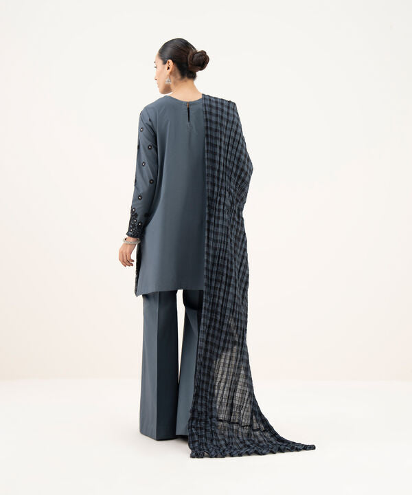 3 Piece - Embroidered Cotton Suit
