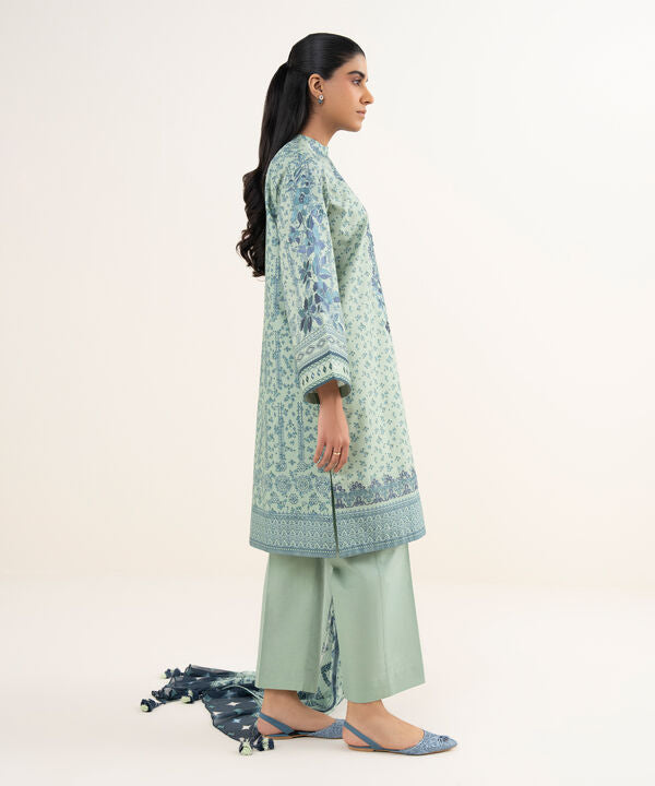 3 Piece - Embroidered Cotton Suit