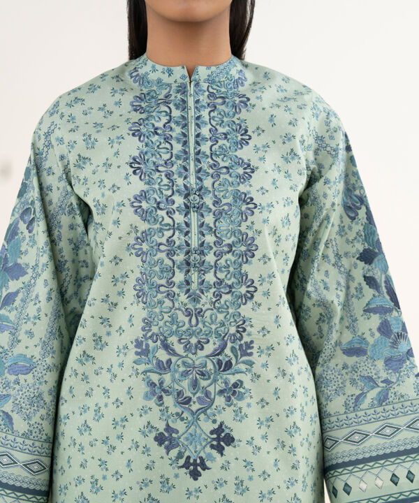 3 Piece - Embroidered Cotton Suit