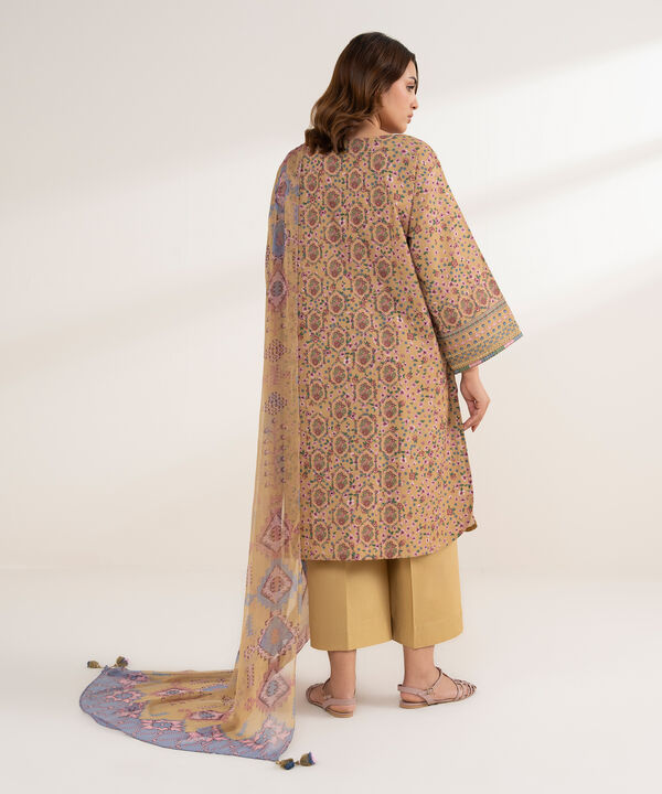 3 Piece - Embroidered Cotton Suit