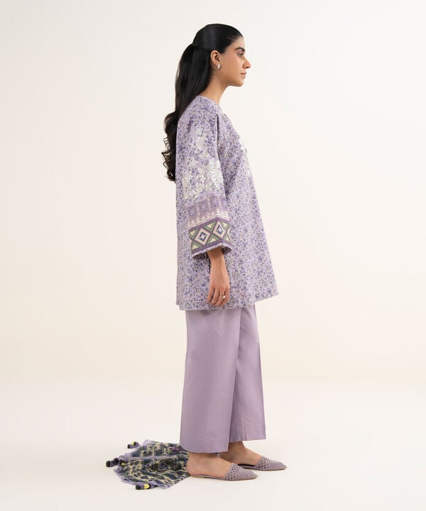 3 Piece - Embroidered Cotton Suit