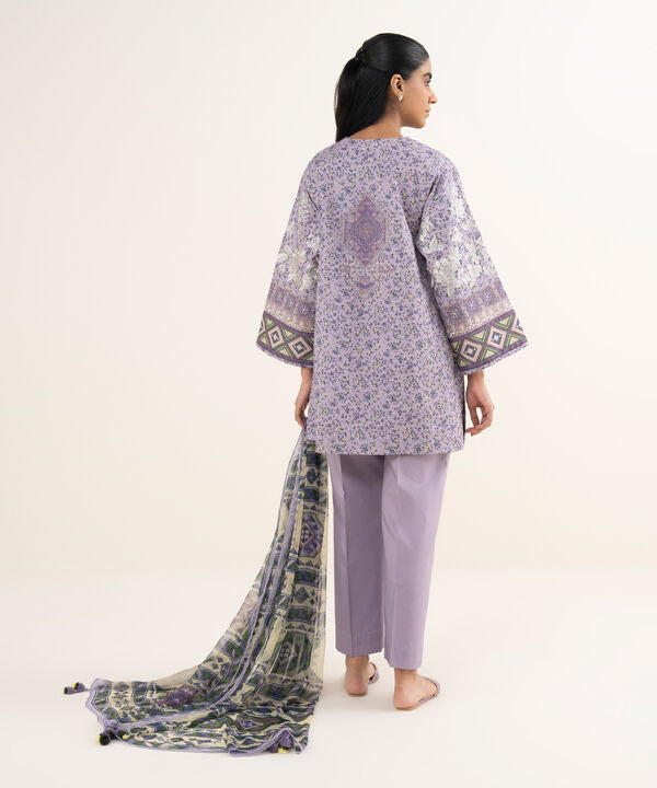 3 Piece - Embroidered Cotton Suit
