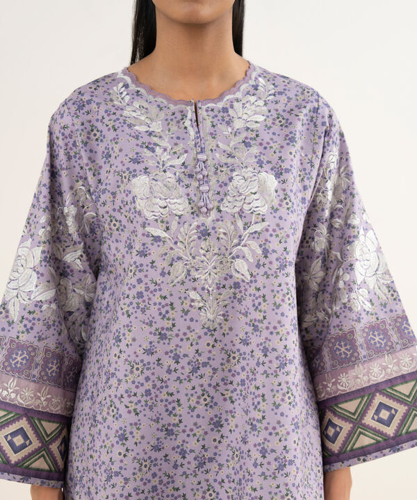 3 Piece - Embroidered Cotton Suit