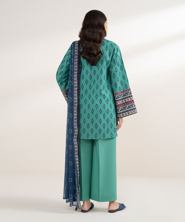 3 Piece - Embroidered Cotton Suit