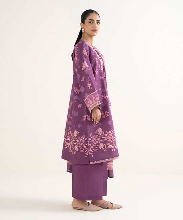 3 Piece - Embroidered Cotton Suit