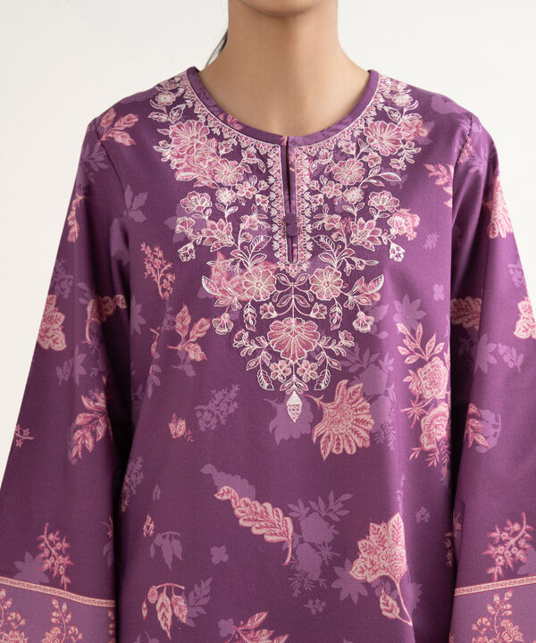 3 Piece - Embroidered Cotton Suit